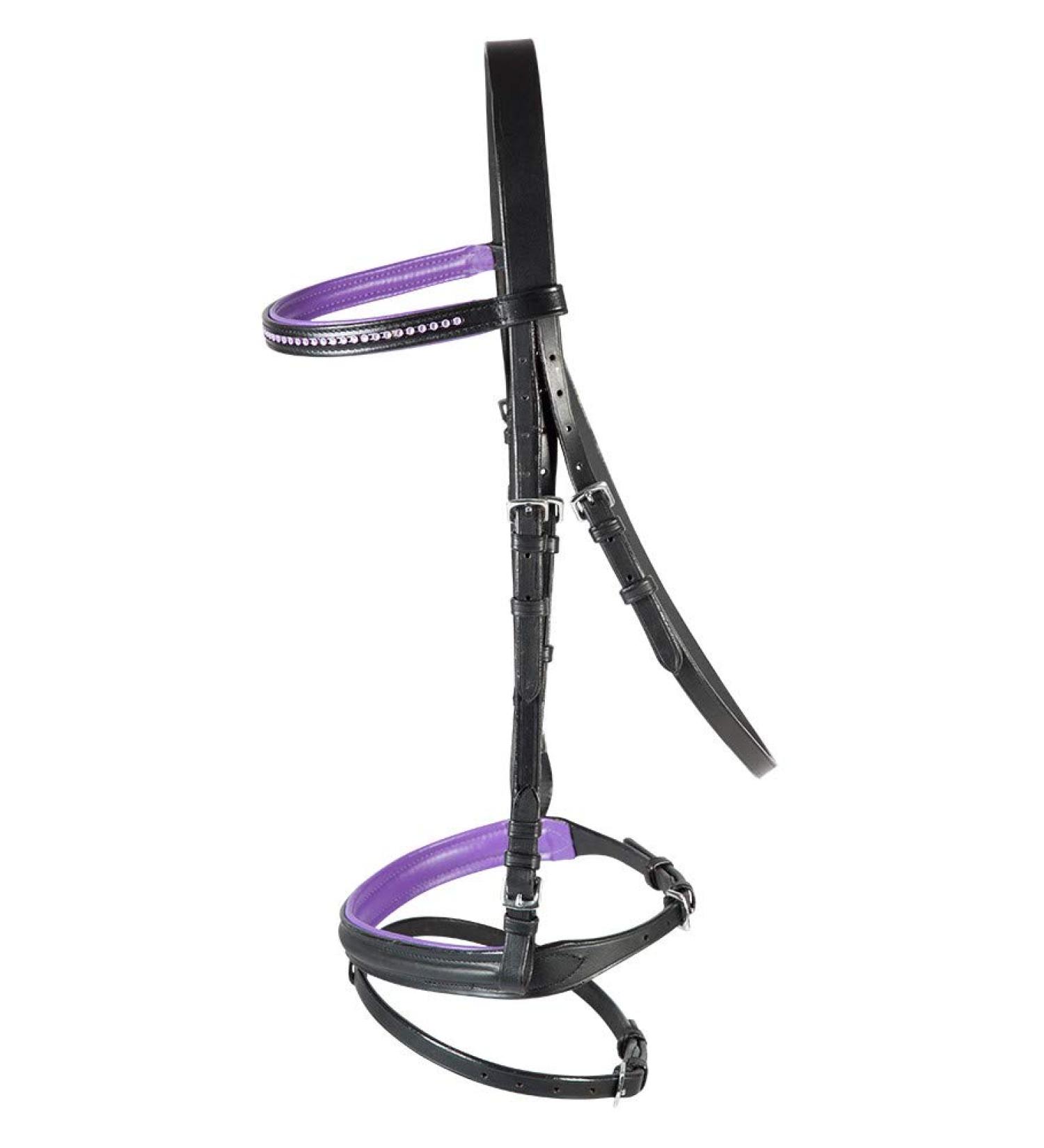 PFIFF bridle Staines black-purple Mini-Shetty MS Black / Purple