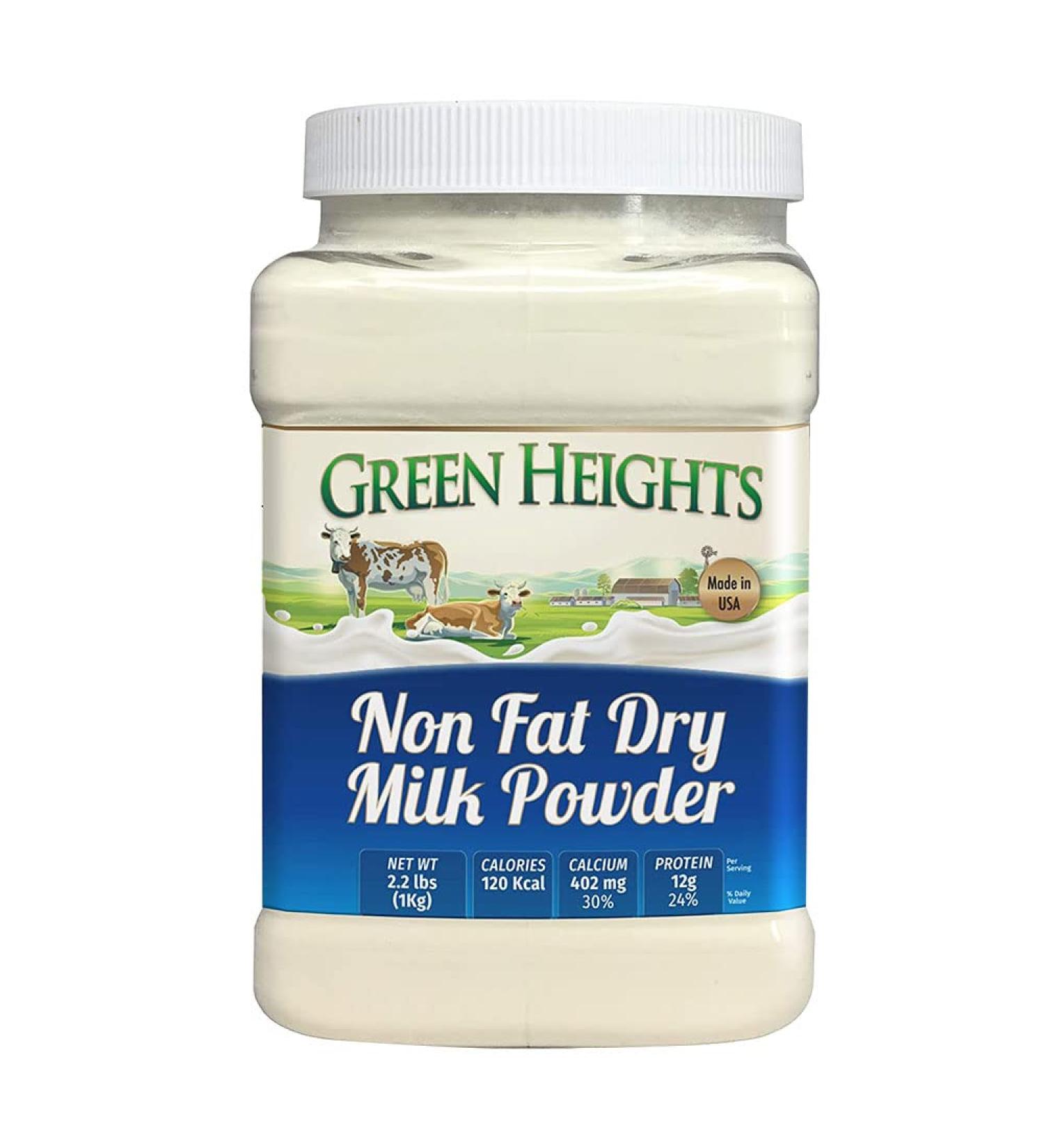 Green Heights Non Fat Dry Milk Powder - 3 Pound Jar | Made in America | 42+ Servings | Healthy Nourishing Essentials - Buy Online on GoSupps.com