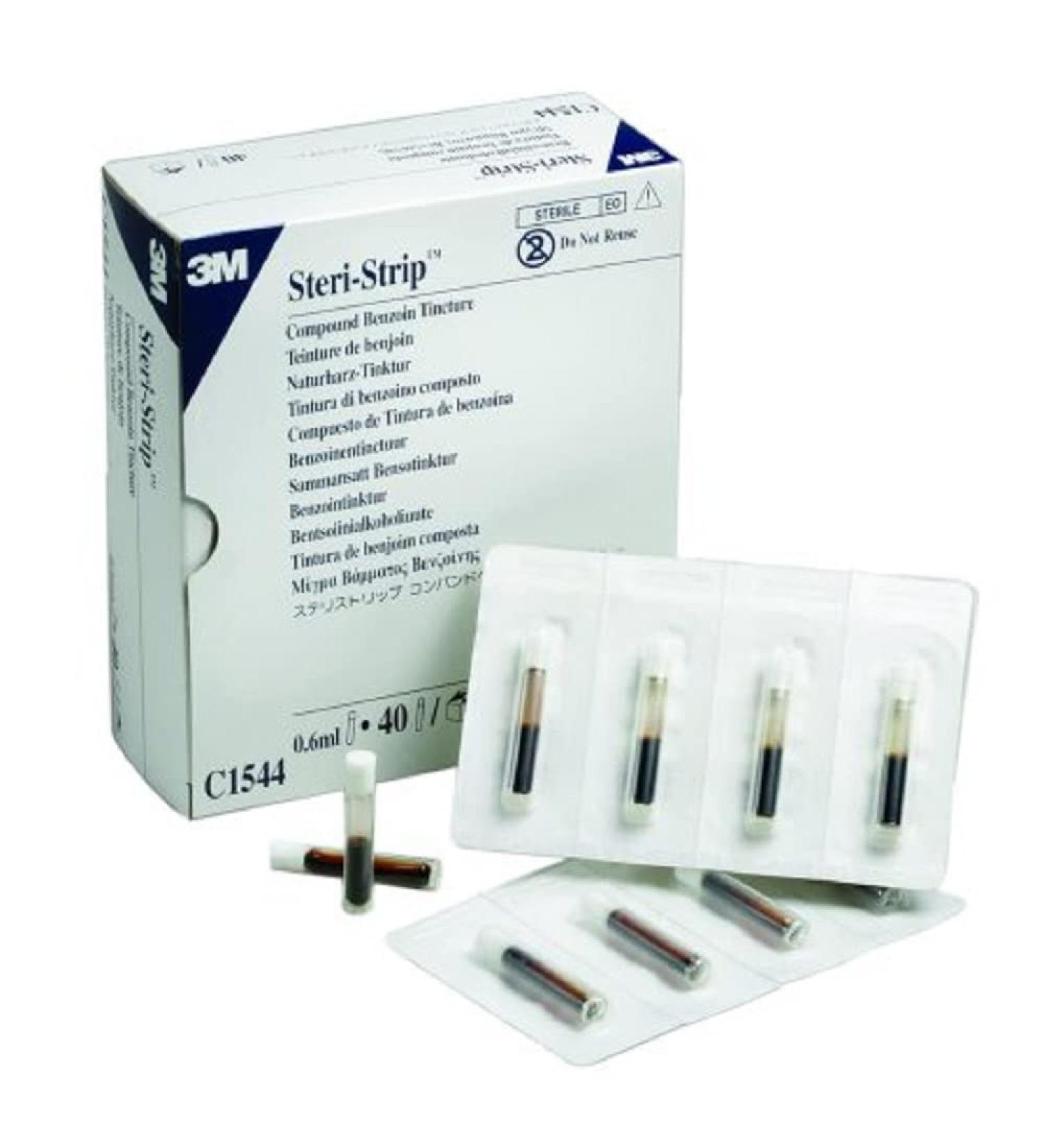 7774526 PT# C1544 Steri-Strip Compound of Benzoin Tincture 2/3mL 40/Bx Made by 3M Medical Products