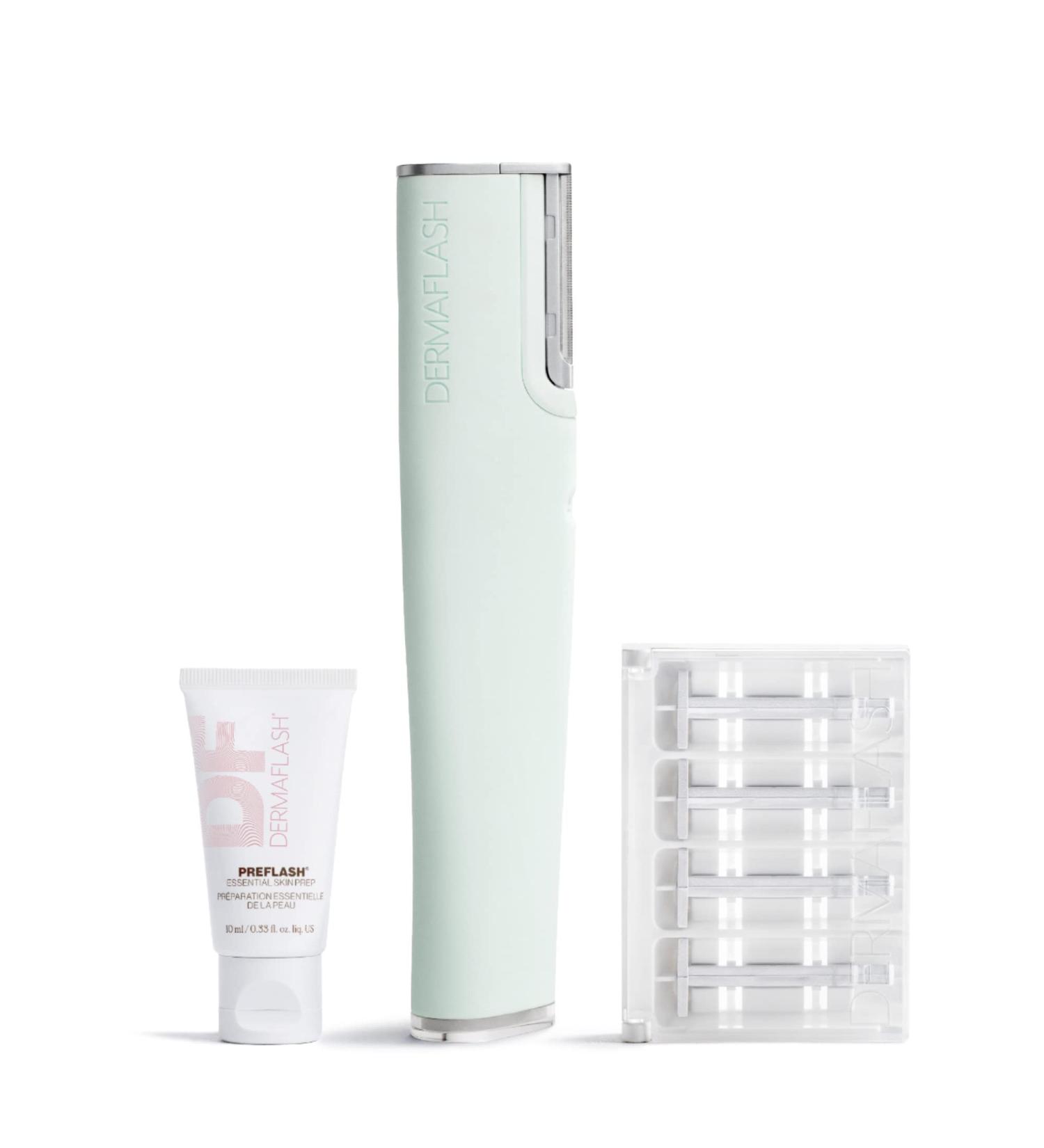 DERMAFLASH LUXE+ Device | Anti-Aging Exfoliation & Hair Removal Tool | Sonic Edge Technology | Seafoam - Get 4 Weeks of Treatment - Buy Online on GoSupps.com