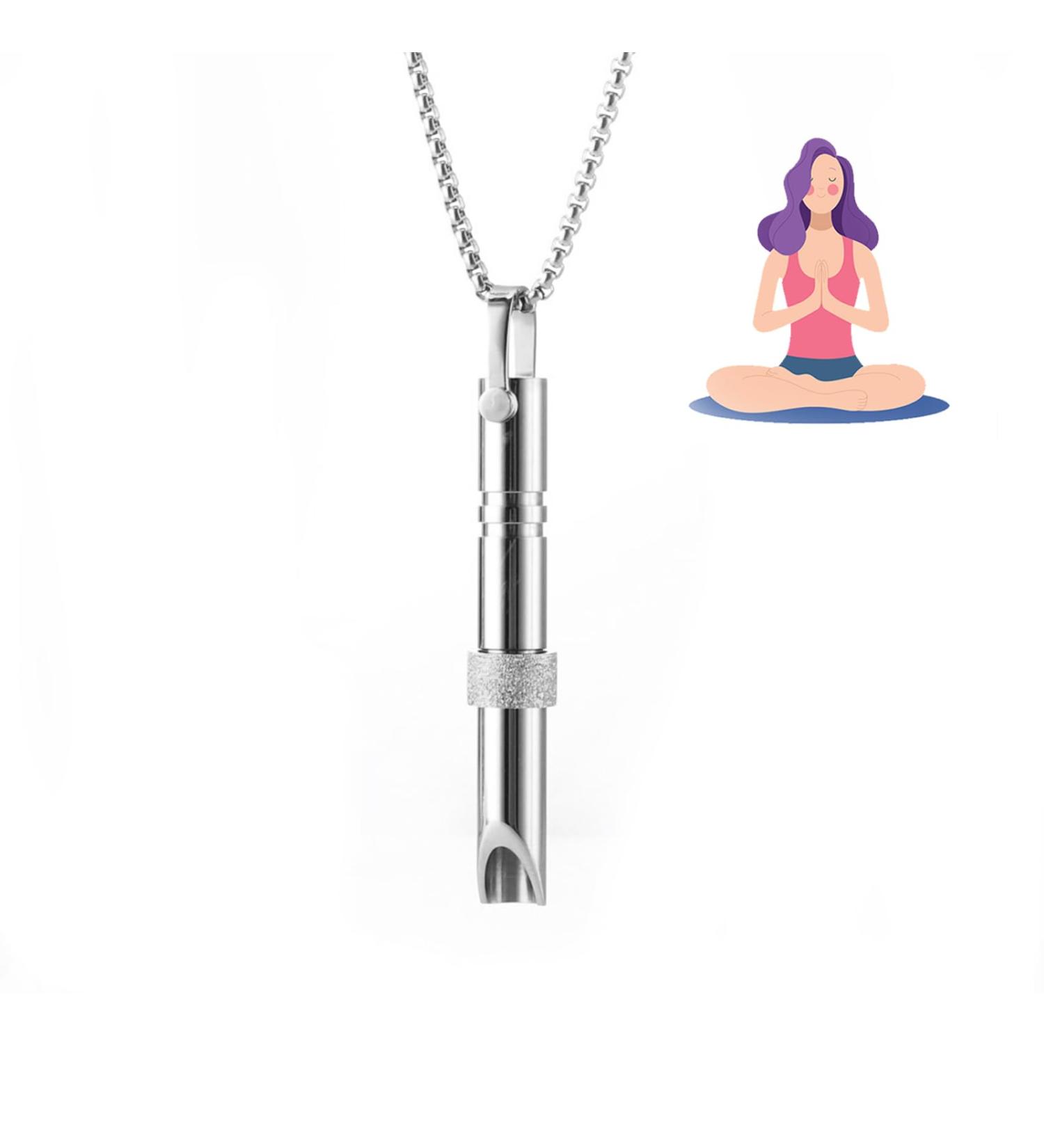 Anxiety Relief Breathing Necklace - Durable Stainless Steel Anapana Necklace for Calming Anxiety and Meditation Practice - Perfect Relaxation Gift for Women - Buy Online on GoSupps.com