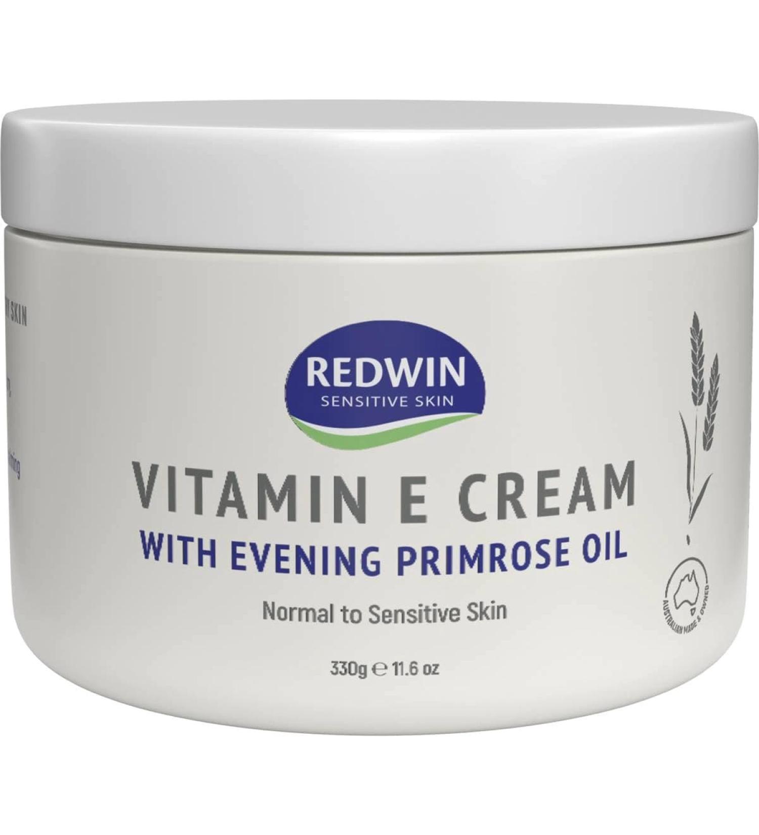 Redwin #MC VITAMIN E CREAM 300G -Nourish and soften your skin Moisturiser with Vitamin E and Evening Primrose Oil.