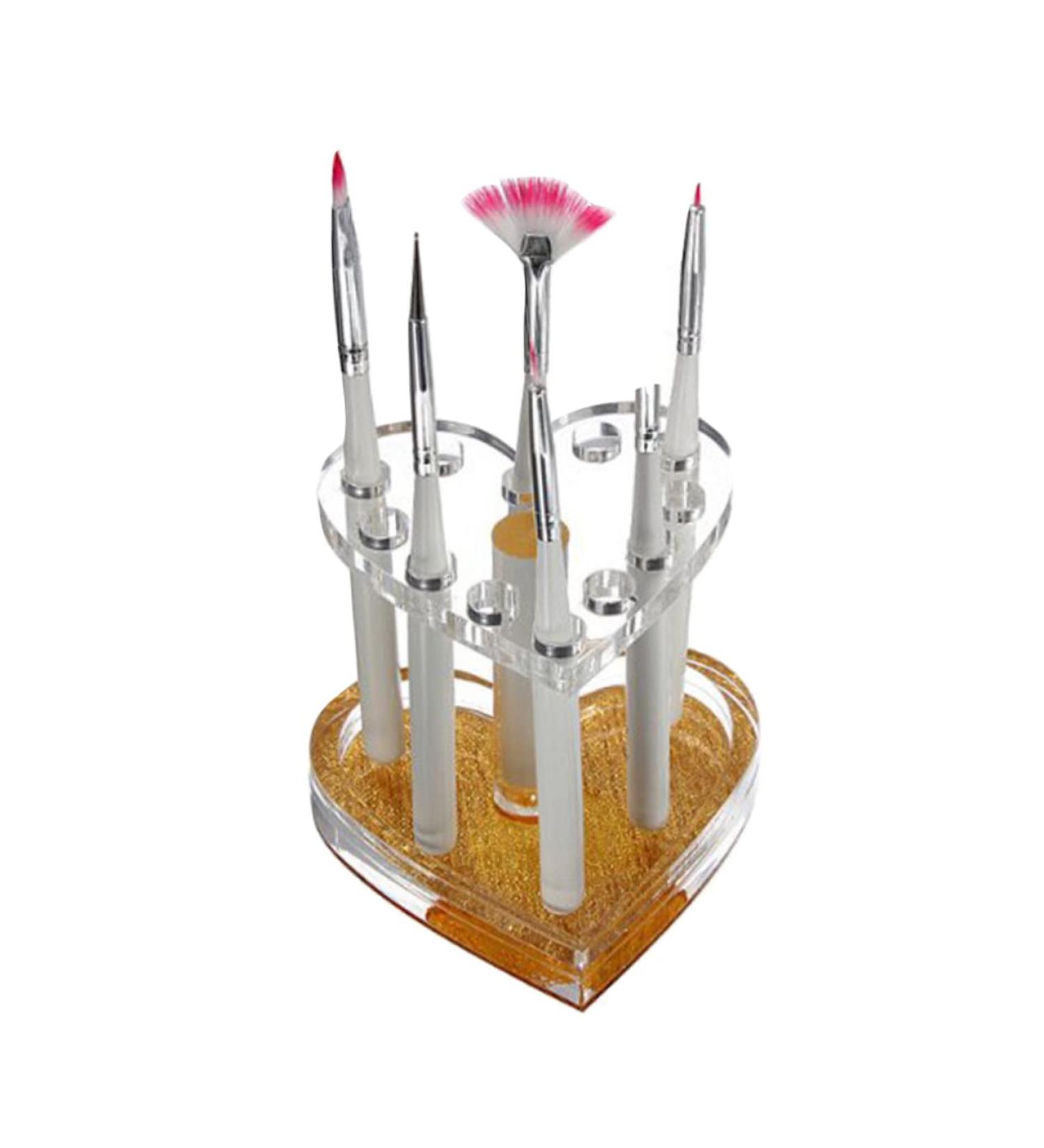 Ipetboom 1pc Hair Dryer Brush Pen Display Stand Holder Pens Brush Rack Cosmetic Brush Holder Fridge Cleaning Kit Diffuser Nail Art Pen Holder Nail Pens Stand Nail Brush Tool Stand Manicure 8.7x8.5cm Golden - Buy Online on GoSupps.com
