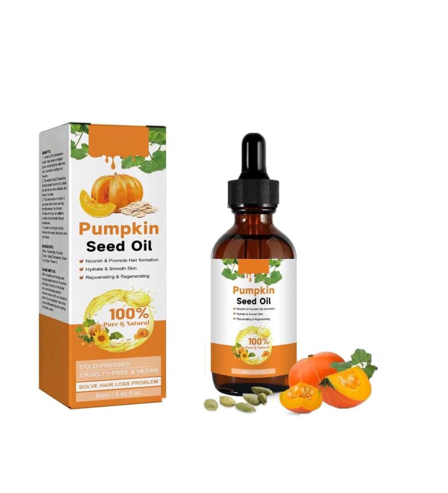 Buy Cold-Pressed Pumpkin Seed Oil for Hair Growth - Repair Damaged Hair | 60ml Aromatherapy Massage Oil - Buy Online on GoSupps.com
