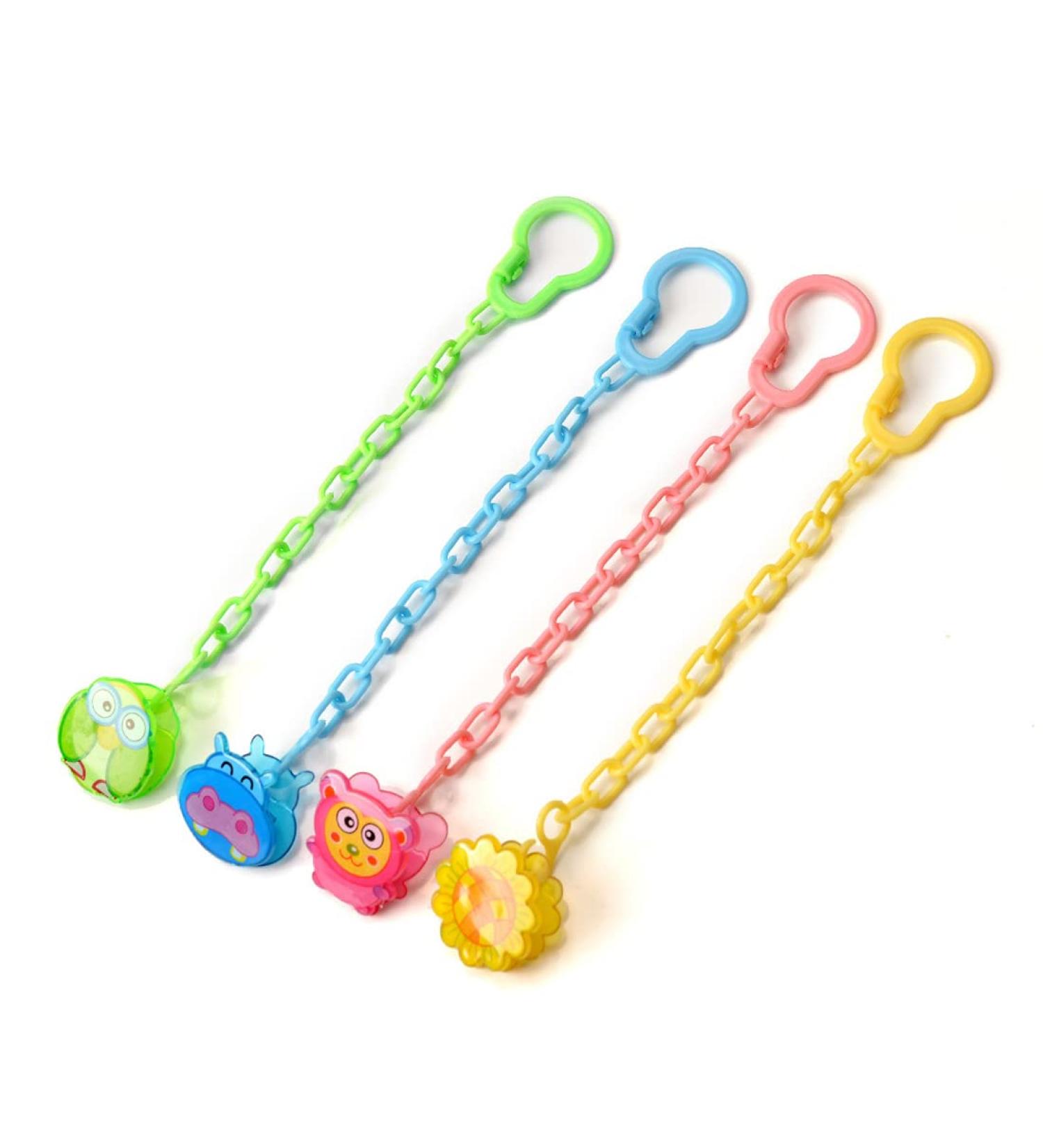SCJJZ Pacifier Chain Set - 4 Pack Baby Pacifier Clips for Newborns Girls & Boys - Durable & Stylish Pacifier Bands for Safe Soothing - Buy Online on GoSupps.com
