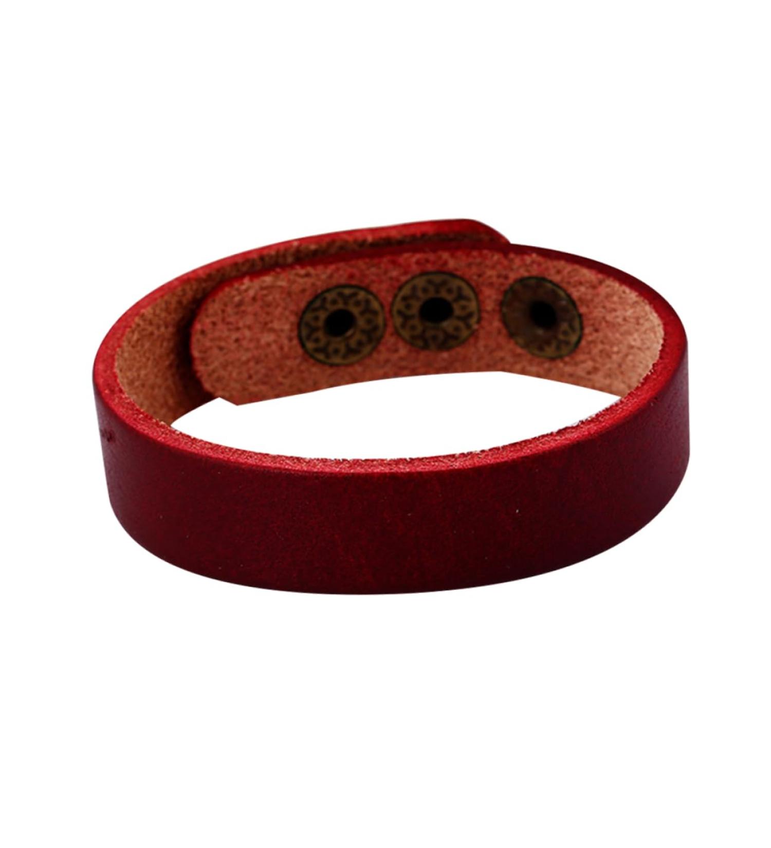 ABOOFAN 8 Pcs Couples Bracelets Bond Bracelets for Couples Leather Bracelets Cuff Wrap Bracelet Leather Snap Bracelet Leather Bangle Wrist Chain Unisex Bracelet Button Light Board Jewelry Dark Red 1.5X21.5CM - Buy Online on GoSupps.com