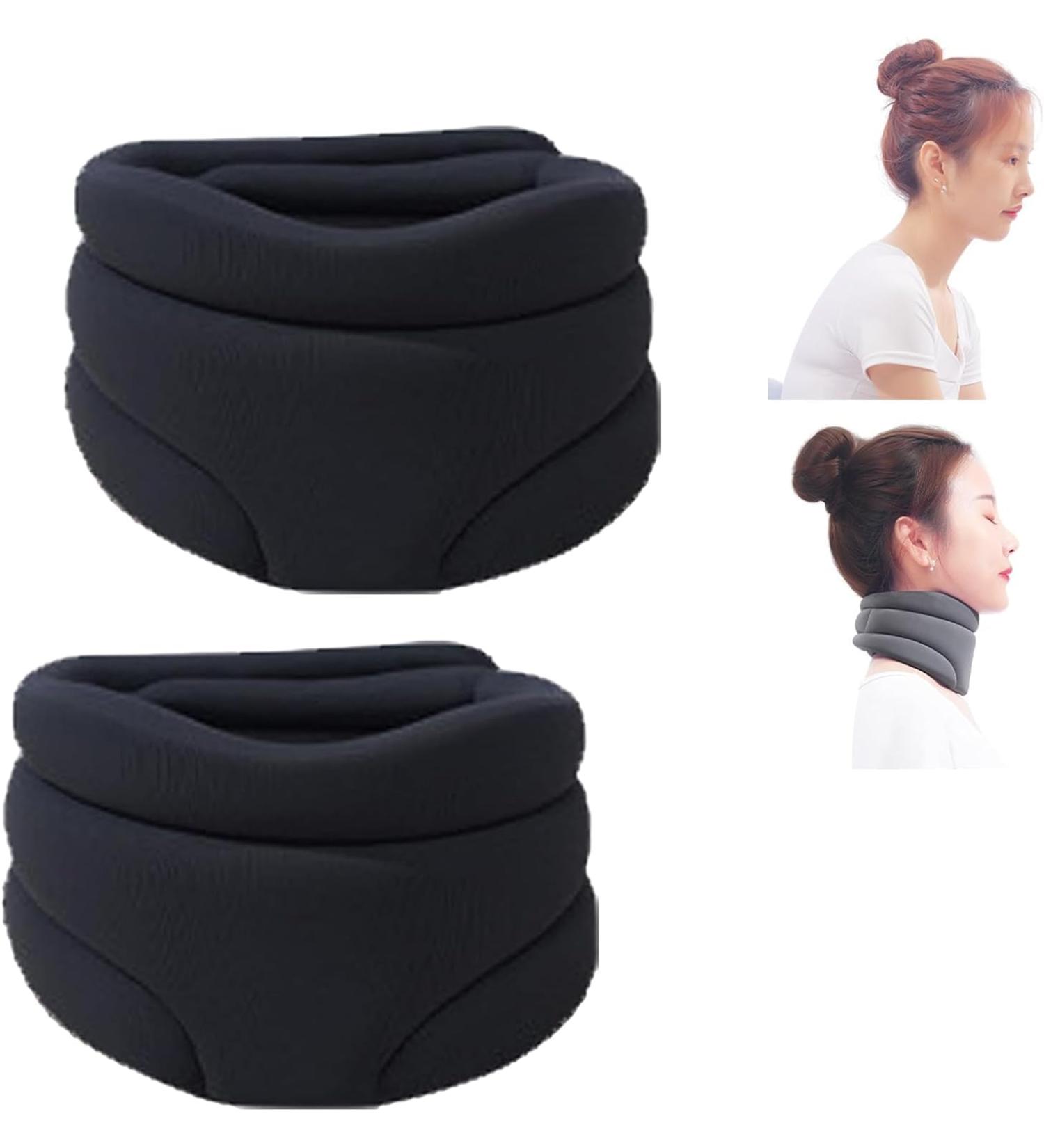 Soft Foam Neck Brace Universal Cervical Collar Neck Brace for Neck Pain Relief Adjustable Neck Support Brace for Sleeping Wraps Keep Vertebrae Stable and Aligned yl-105023(2*Black) - Buy Online on GoSupps.com