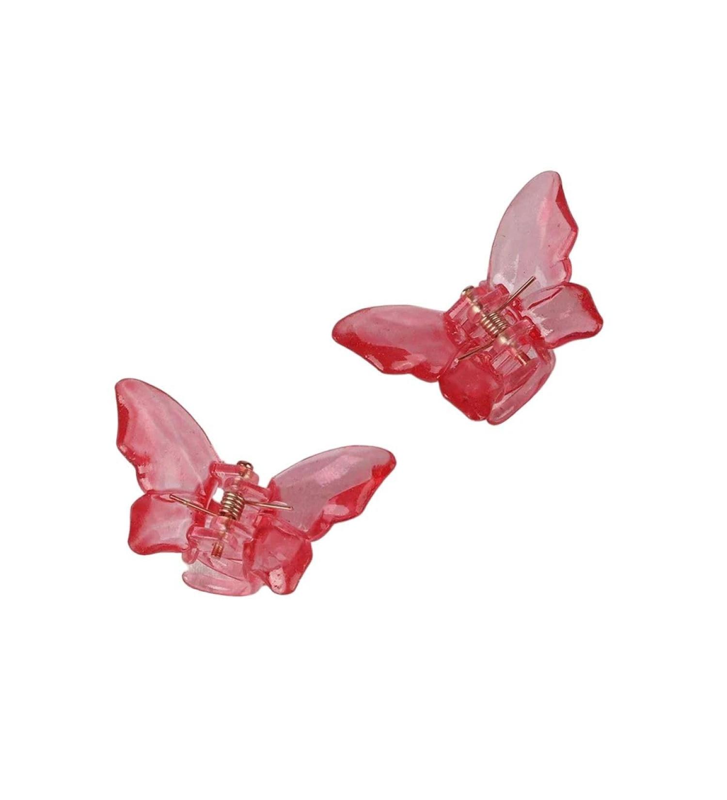 New 2025 2Pcs Crystal Butterfly Small Hair Claw Clips Women New For Fashion Cute Transparent Candy Hair Clamps Crab Barrettes Hair Accessories Jewelry Fashion Accessories Creative Gift - Buy Online on GoSupps.com