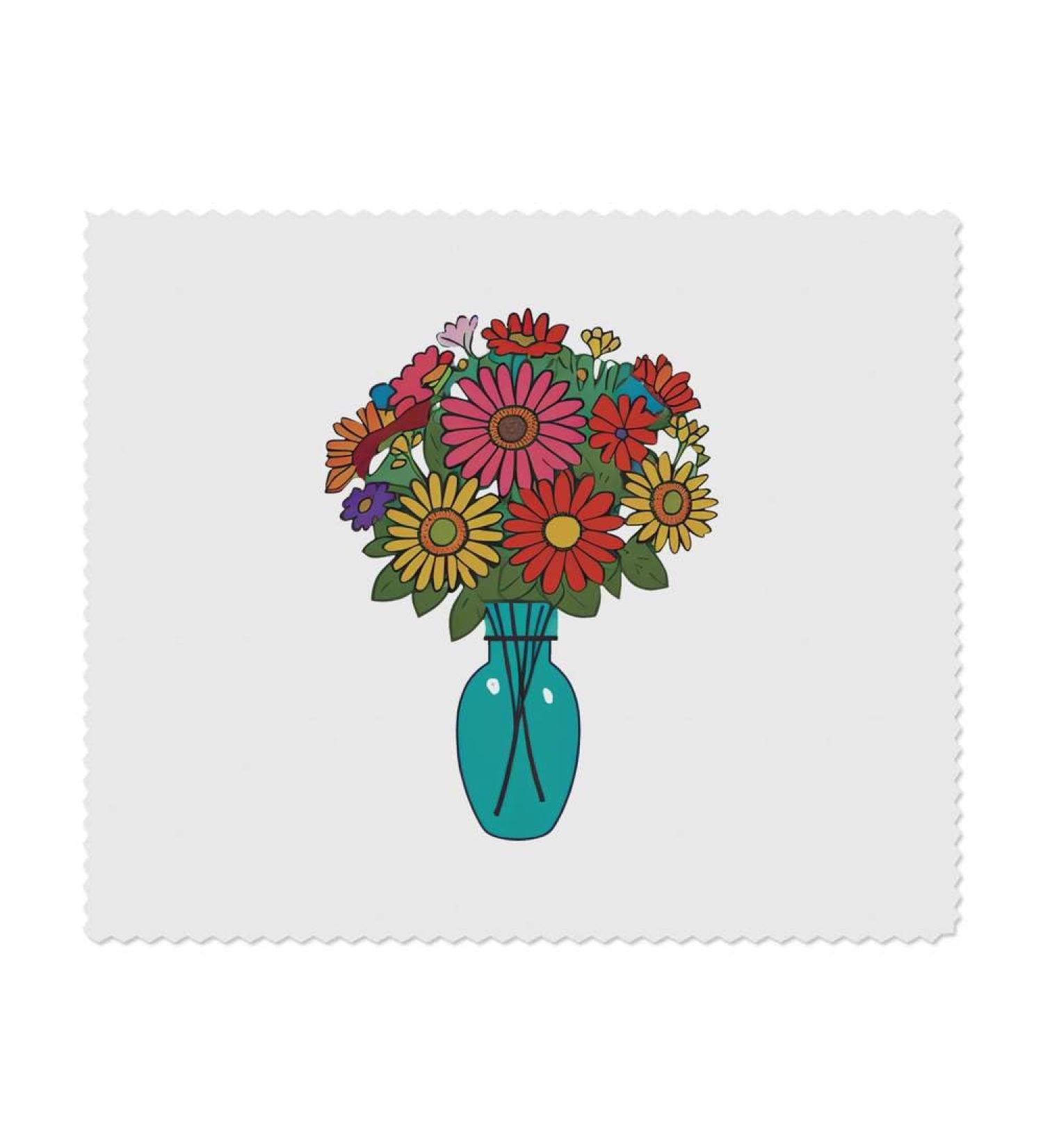 Shop 2 x Microfiber Cleaning Cloths - Vase of Flowers Design | Eco-Friendly & Durable | International Shipping Available - Buy Online on GoSupps.com