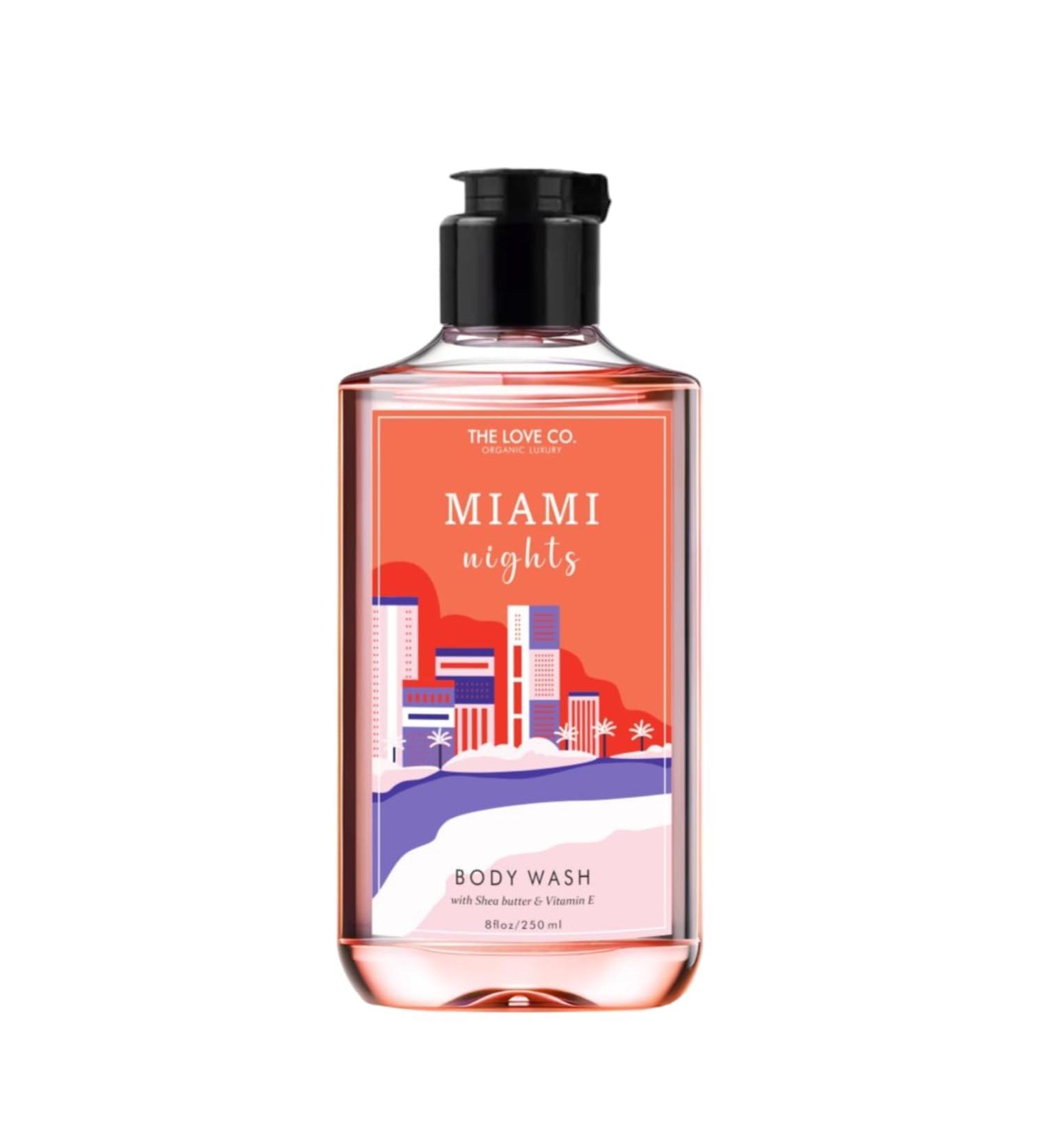 Miami Nights Body Wash Shower Gel | Refreshing Vegan Hydrating Formula | Unisex Bath & Body Wash for Men & Women | Paraben Free & Cruelty-Free | Travel Essentials | 250ml - Buy Online on GoSupps.com