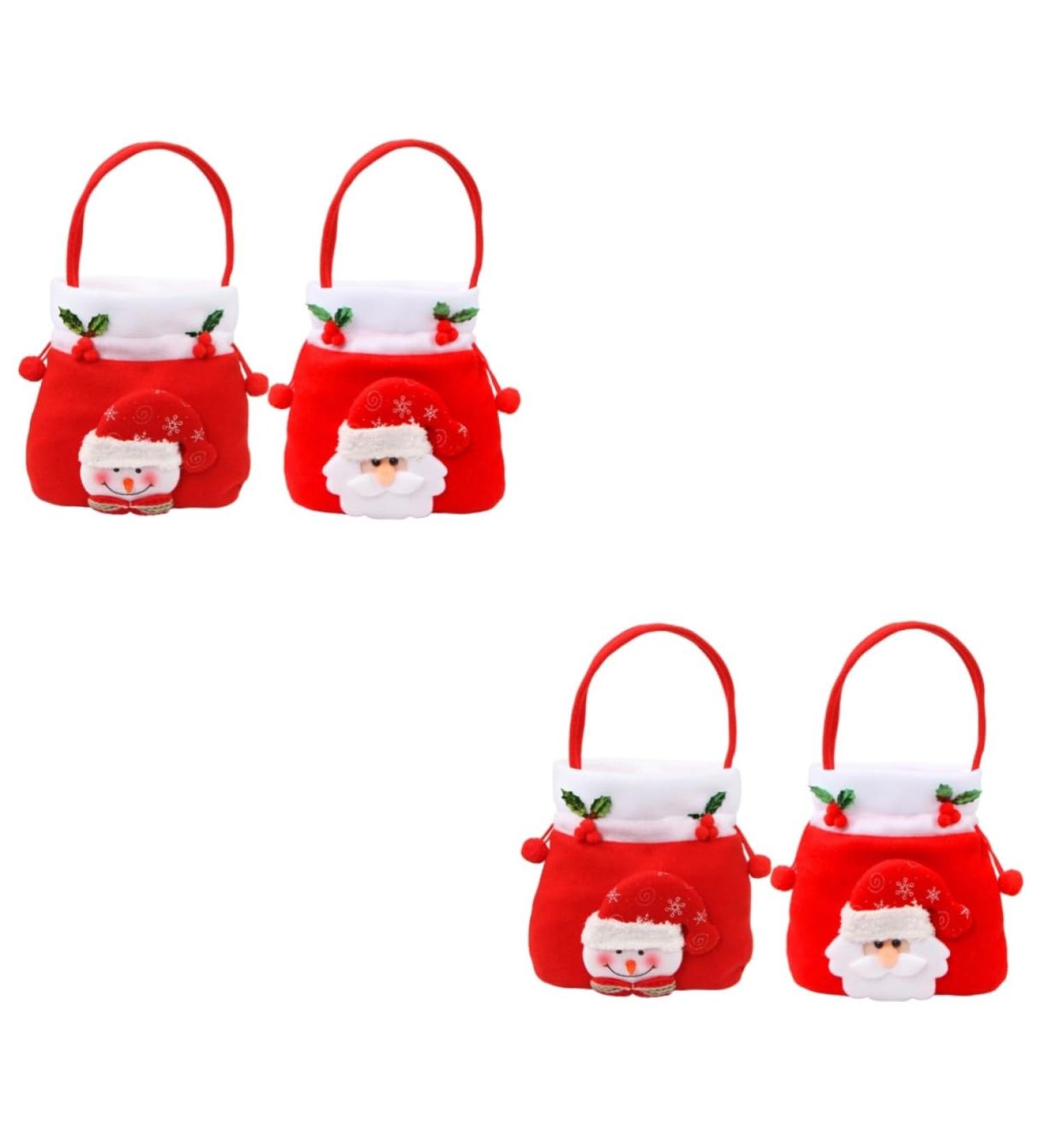 Abaodam 4 Pcs Candy Tote Kids Tote Bags Xmas Flannel Bags Christmas Apple Tote Pouch Child Storage Box - Buy Online on GoSupps.com