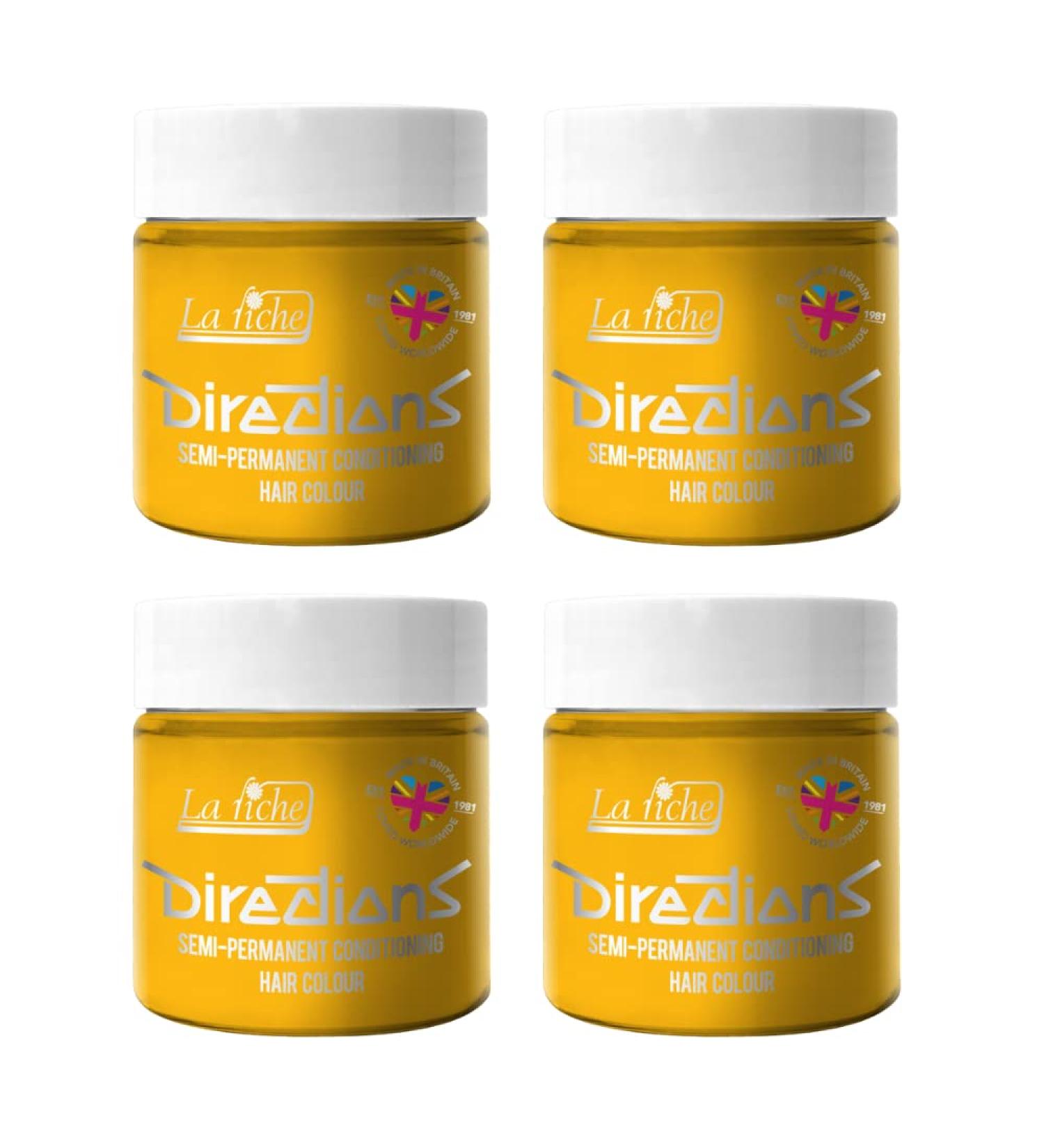 4x La Riche Directions Semi-Permanent Hair Color 100ml Tub - Sunflower Sunflower 100 ml (Pack of 4)