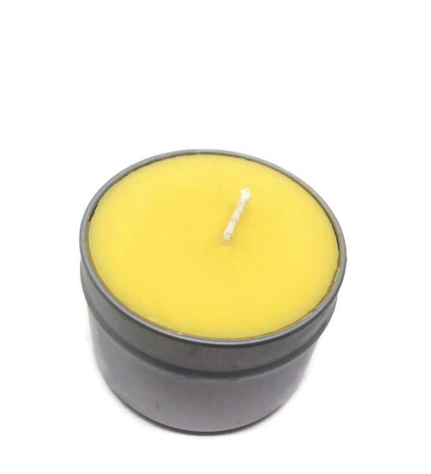 6" Yellow and Gray Mental Clarity Scented Aromatherapy Candle