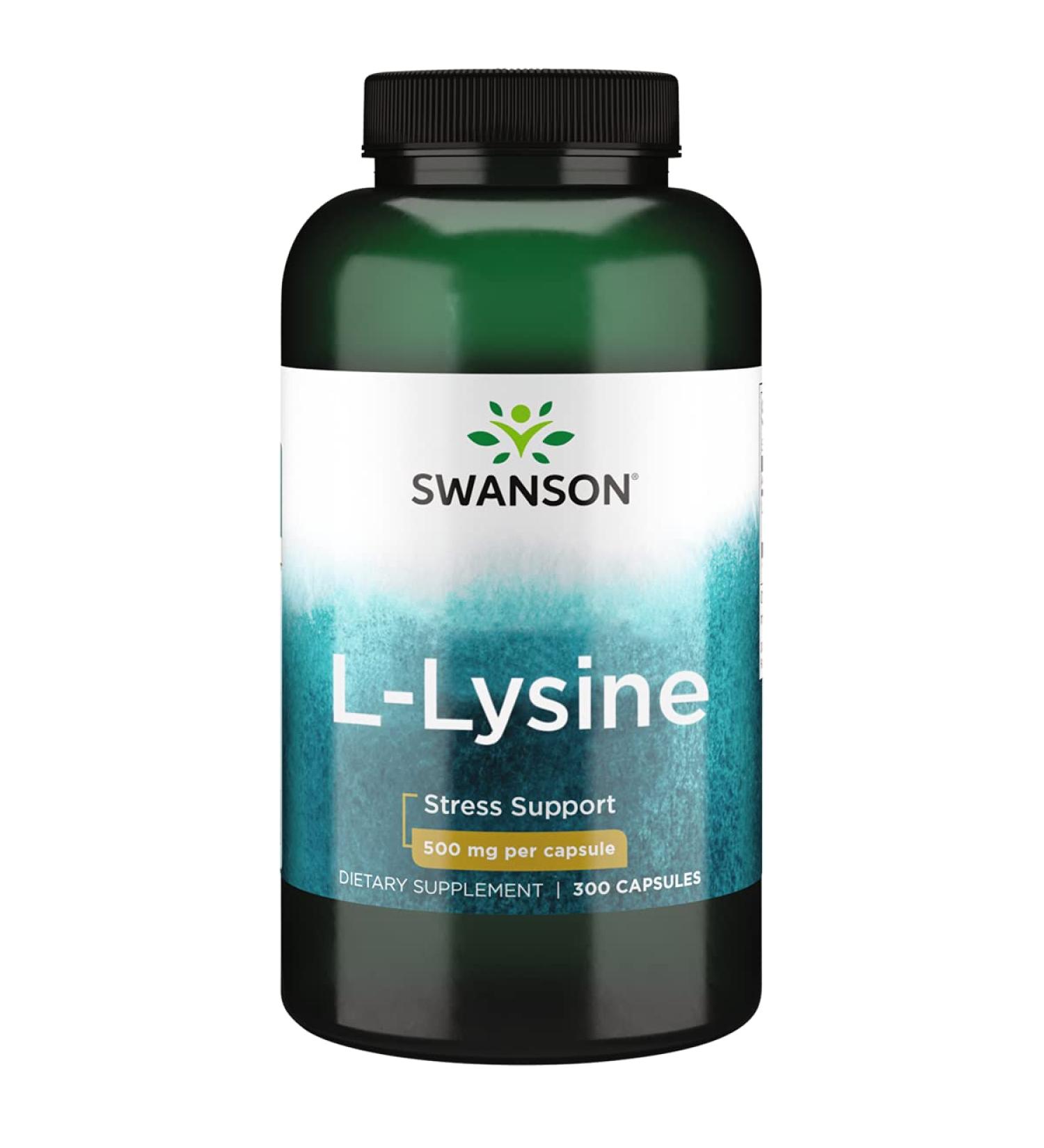 Swanson Free-Form L-Lysine 500mg 300 Capsules - Amino Acid Supplement - Buy Online on GoSupps.com