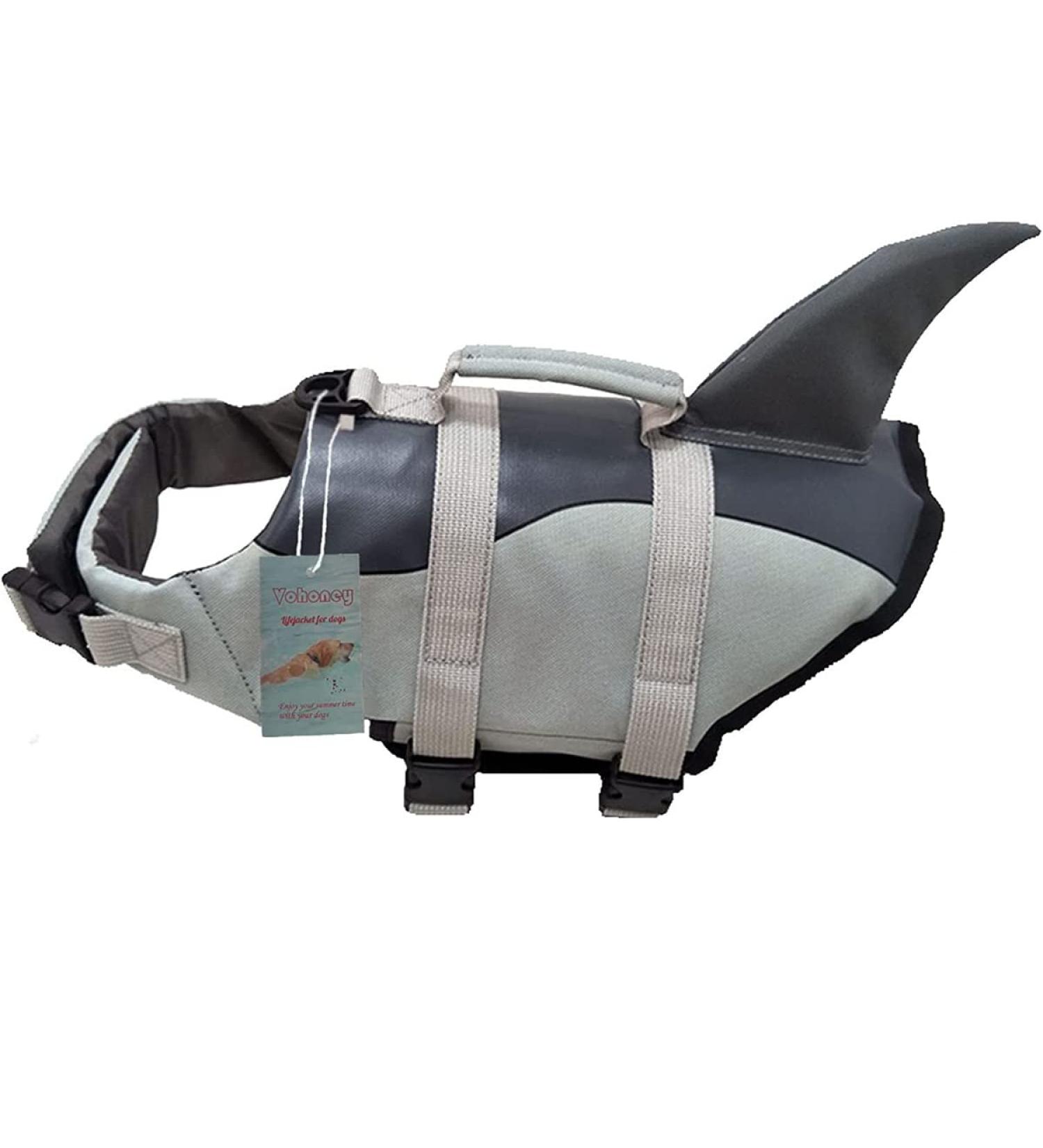 Adjustable XL Gray Dog Life Vest | Pet Swimming Suit & Aqua-Top | Safe and Stylish Dog Swimming Vest - Buy Online on GoSupps.com