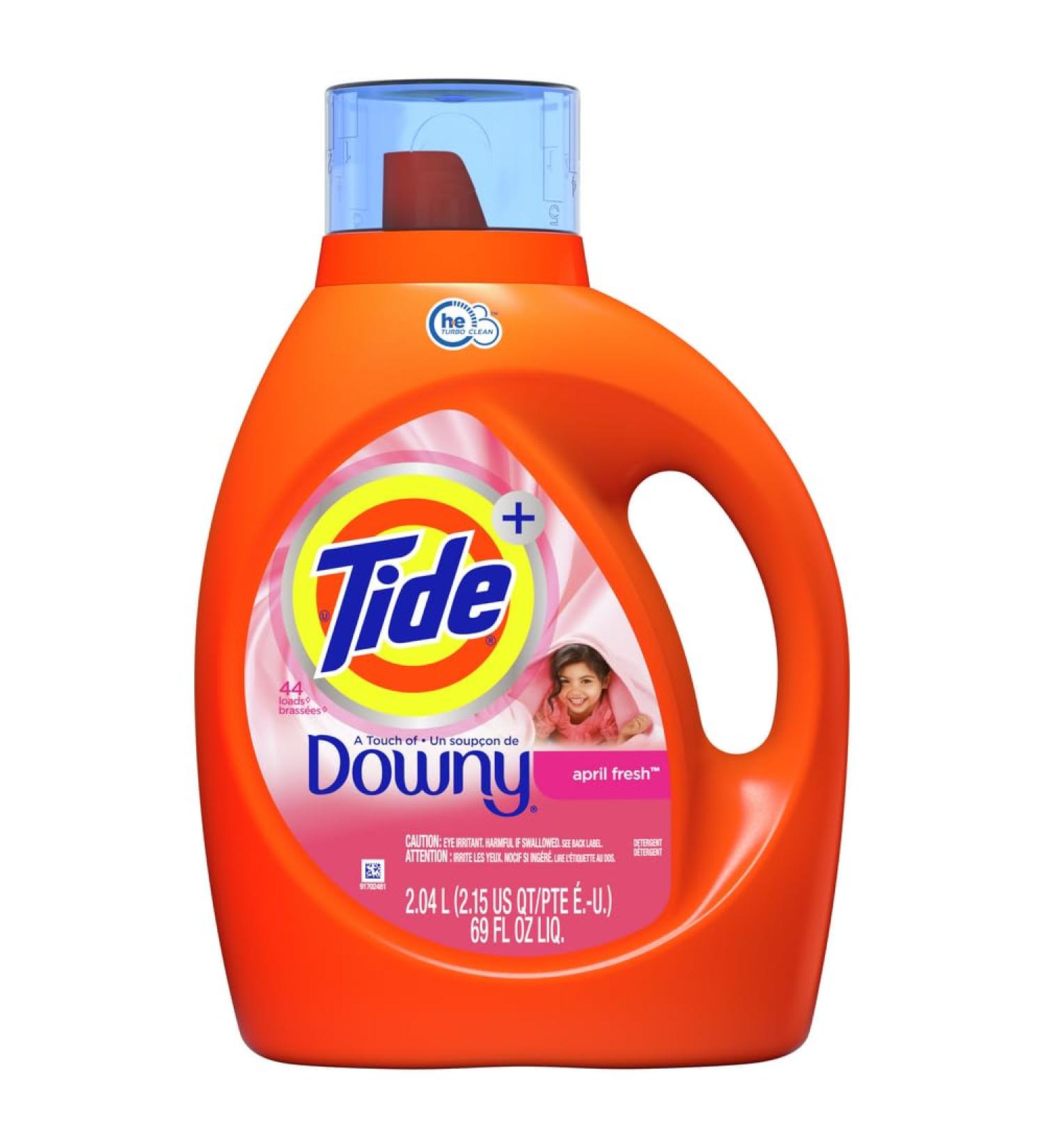 Tide plus Downy Liquid Laundry Detergent April Fresh 69 fl oz 44 loads HE Compatible