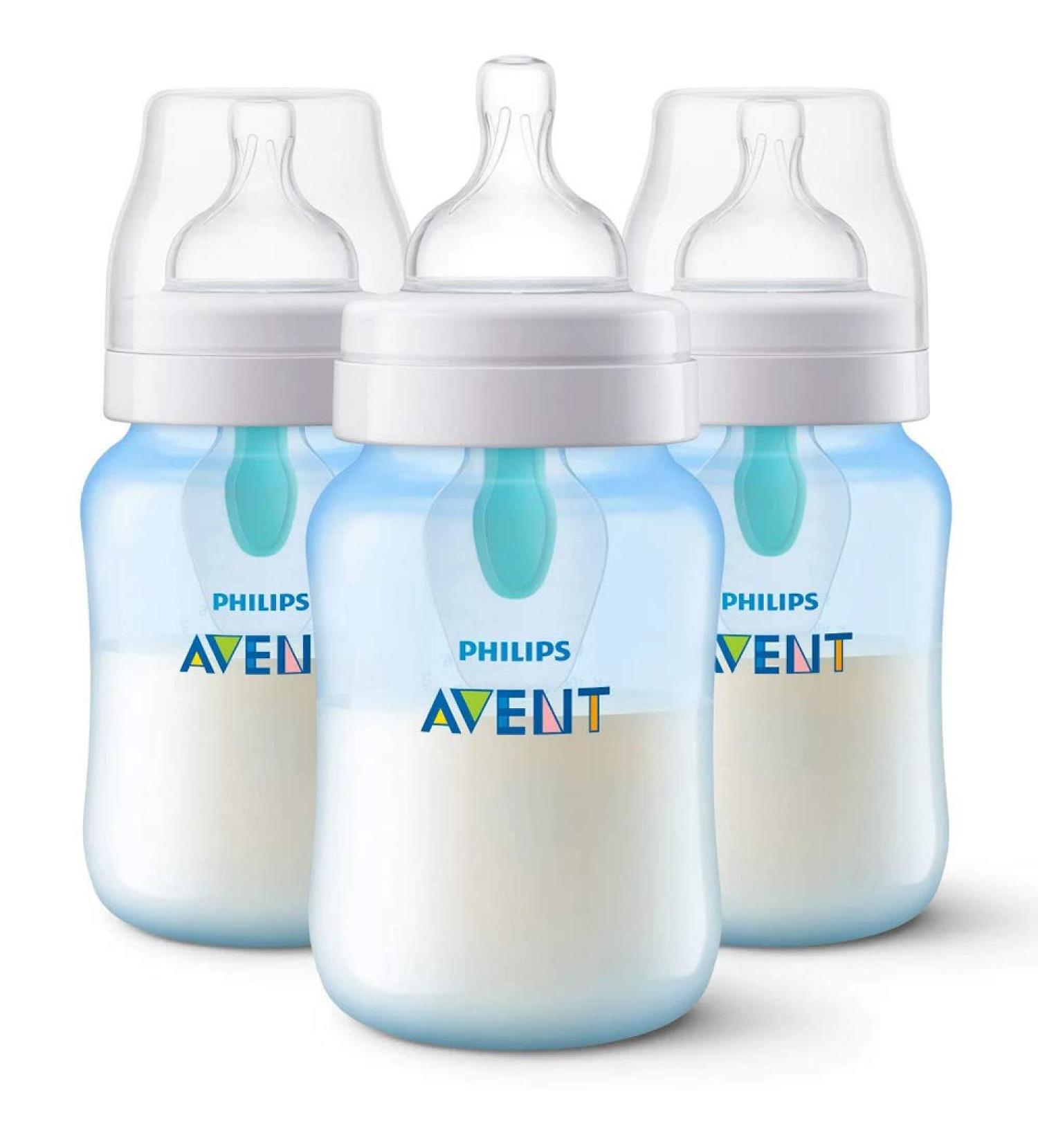 Philips AVENT Anti-Colic Bottle with Air-Free Vent SCF405/34 Blue 9oz - Pack of 3 - Buy Online on GoSupps.com