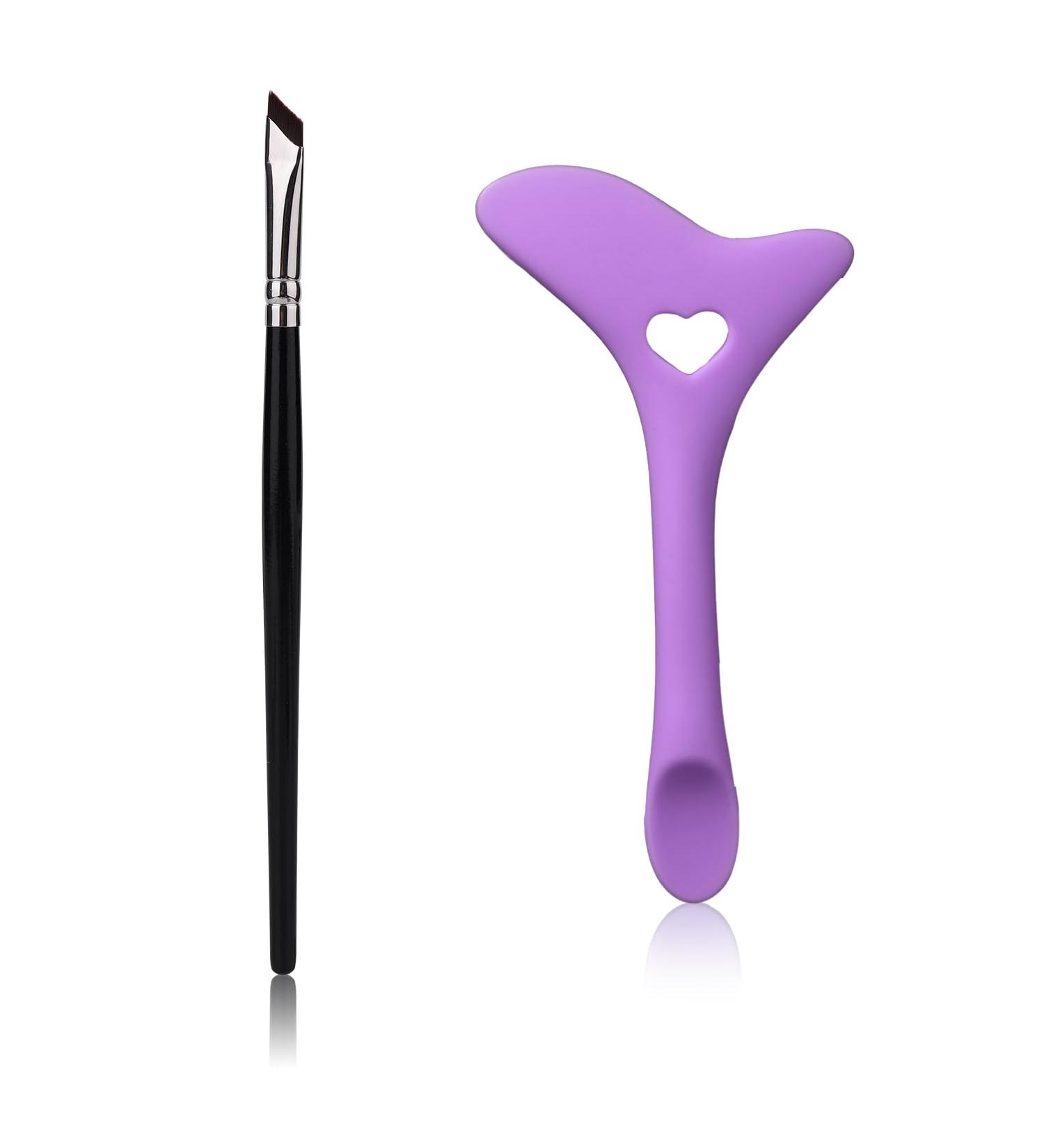 2pcs Silicone Eyeliner Aid Stencils and Fine Angled Eyeliner Brush Set Winged Eyeliner Brush Eyeliner Guide Tool for Clean Lines To Apply Smooth Eye Liner Makeup (Purple) - Buy Online on GoSupps.com