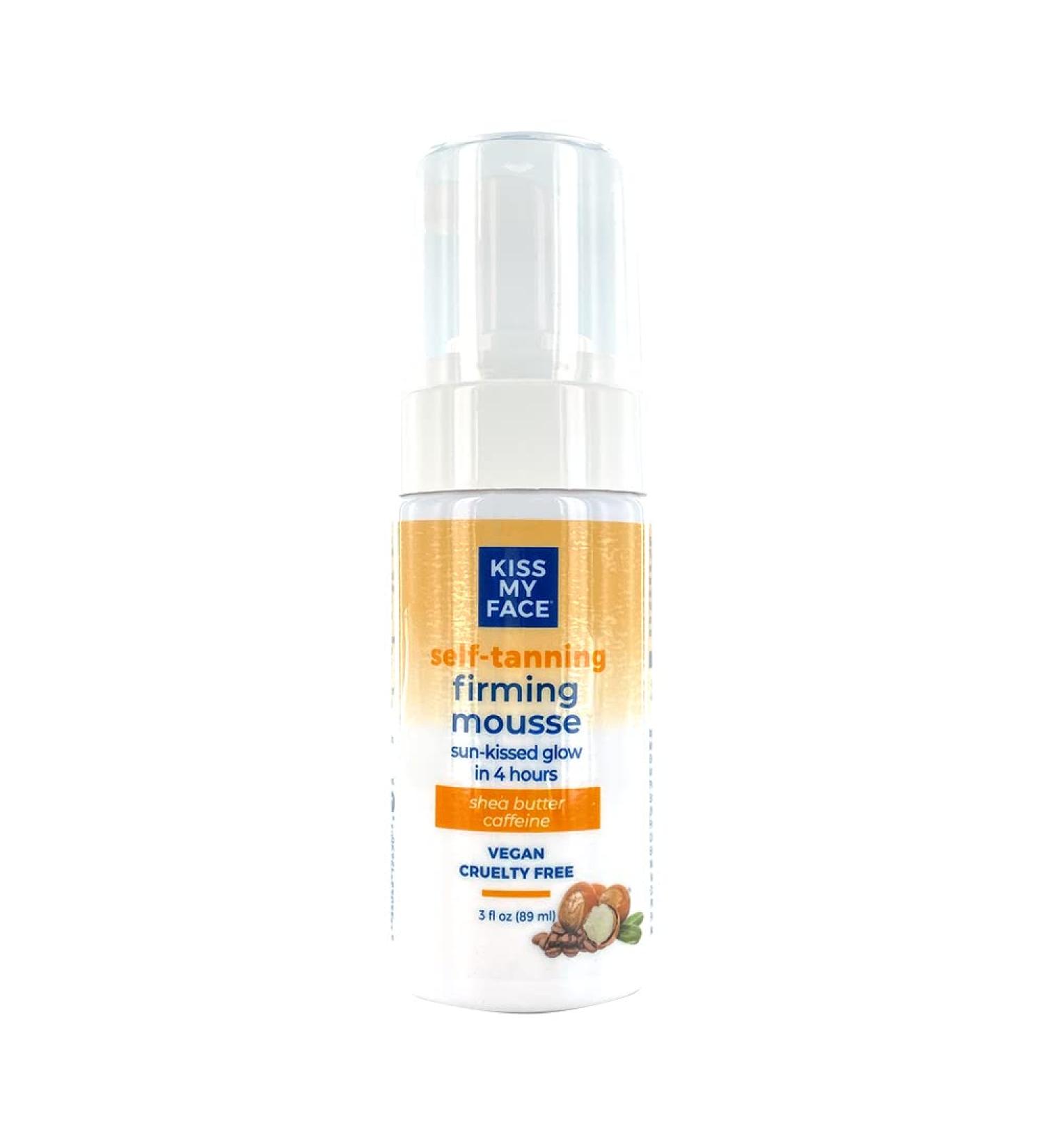 Kiss My Face Sunless Self-Tanning Firming Mousse - Nourishing Shea Butter and Skin-Firming Caffeine - Infused With Antioxidant Liposomal Vitamin C And Red Algae - Vegan & Cruelty-Free - 3 fl oz Bottle Self-Tanning Mousse