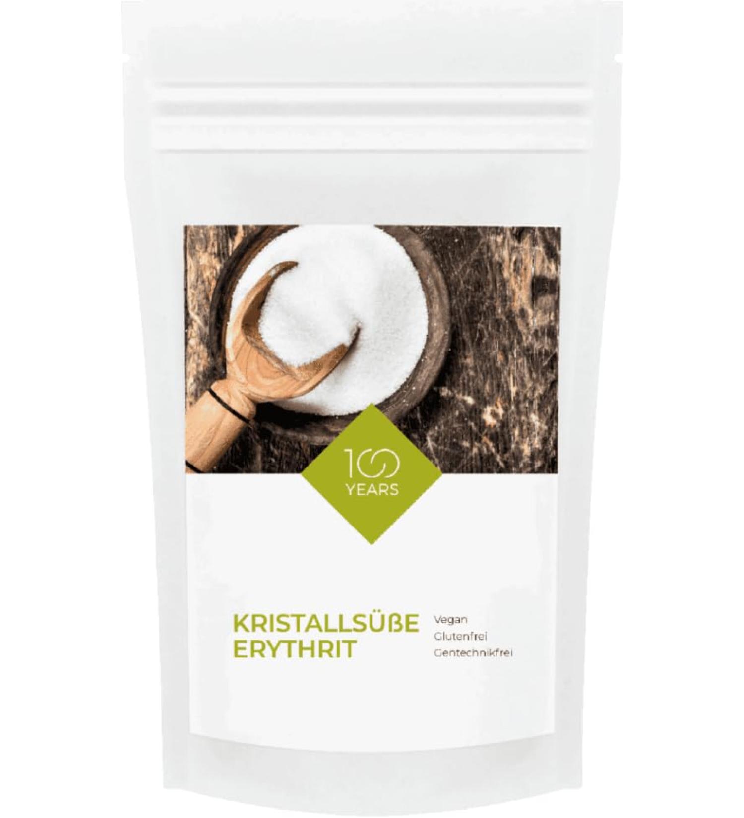 100years GmbH - Erythritol 1000g (1 Kg) - Erythritol - calorie-free sugar alternative - Vegan