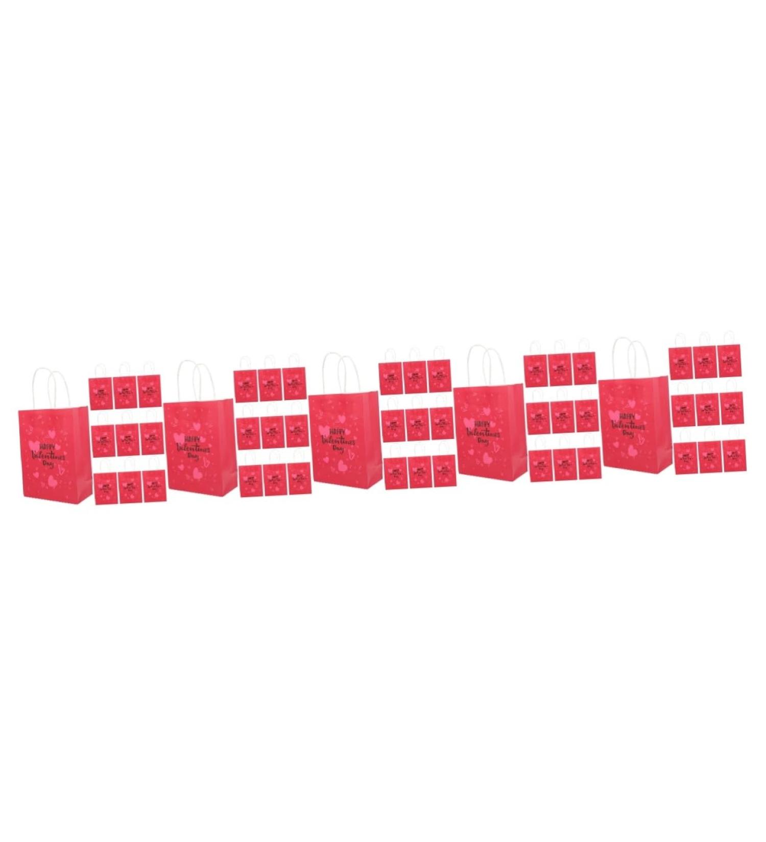 Healeved 50 Pcs Valentine's Day Tote Wedding Tissues Kid Gifts Gift Container Jewelry Valentine Bags with Handles Party Bag Candy Bags Decor Valentine Gift Bags Birthday Present - Buy Online on GoSupps.com
