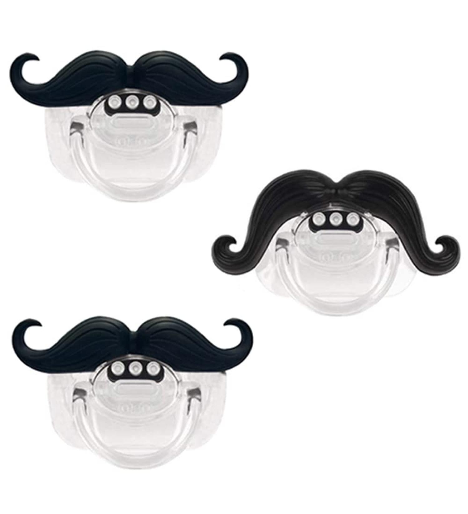 Gentleman Mustache Baby Pacifier Set - 3pcs | Suitable for 0-36 Months | Ideal Gift for Boys and Girls - Buy Online on GoSupps.com