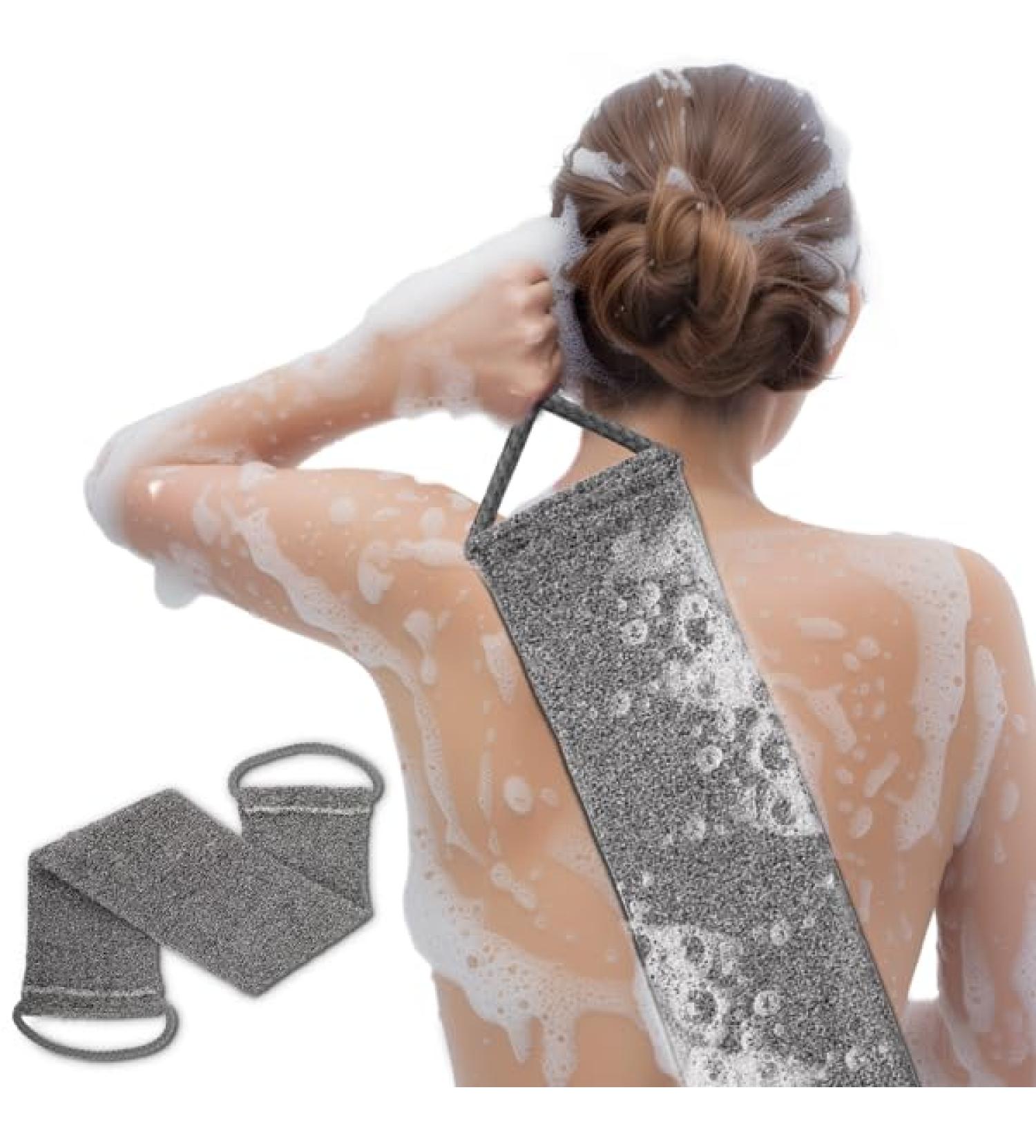 Premium Bamboo Fiber Exfoliating Body Scrubber Towel Deep Clean & Gentle Exfoliation for Smooth Skin-Grey - Buy Online on GoSupps.com