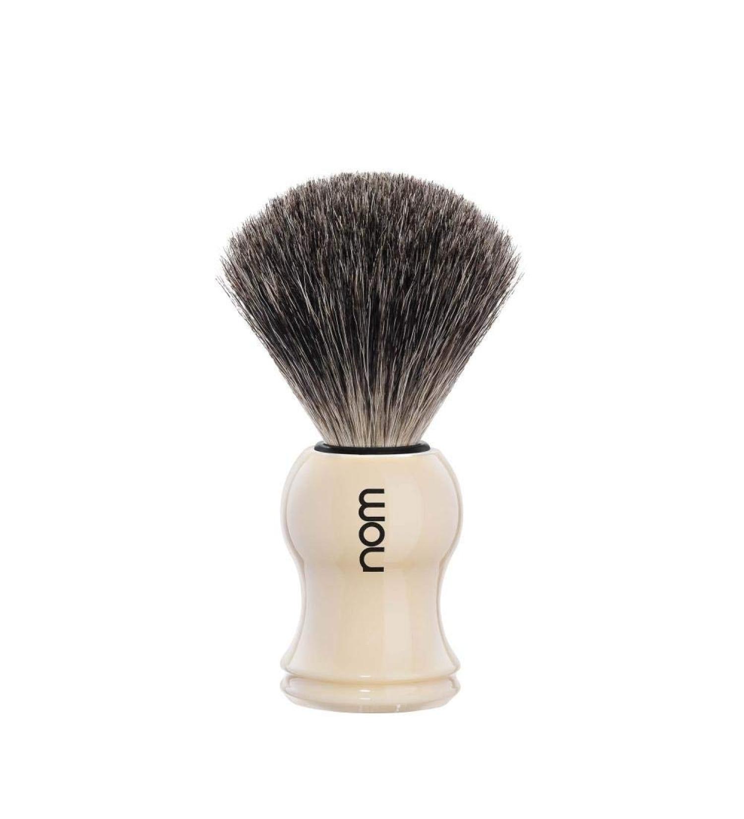 nom - Shaving brush - GUSTAV series - Pure badger hair - Plastic cream
