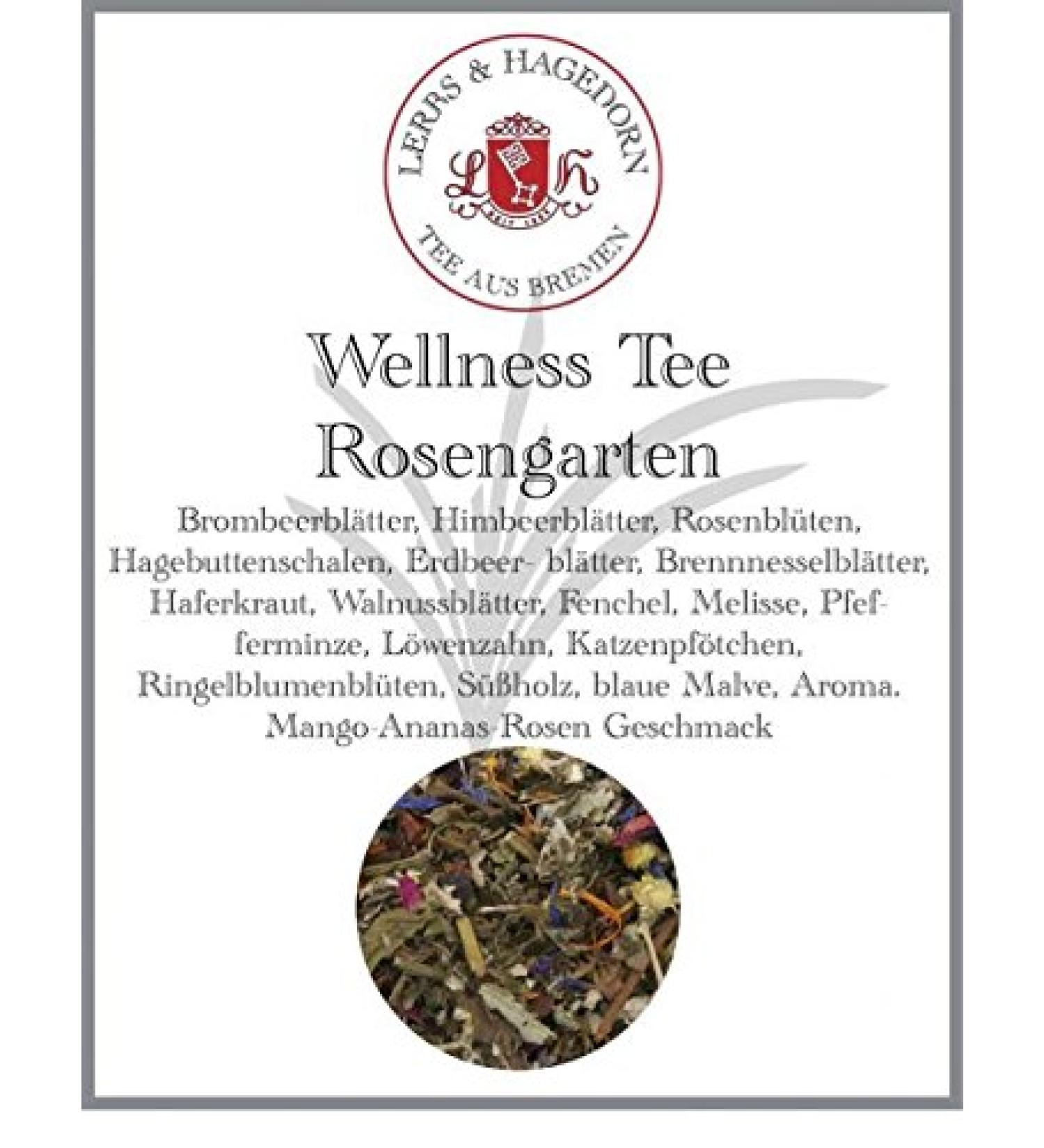  Lerbs & Hagedorn Lerbs & Hagedorn Wellness Tee Rosengarten | Mango-Pineapple Flavour 1 kg (approx. 71 litres) Blackberry Leaves Raspberry Leaves Rose Petals - Buy Online on GoSupps.com