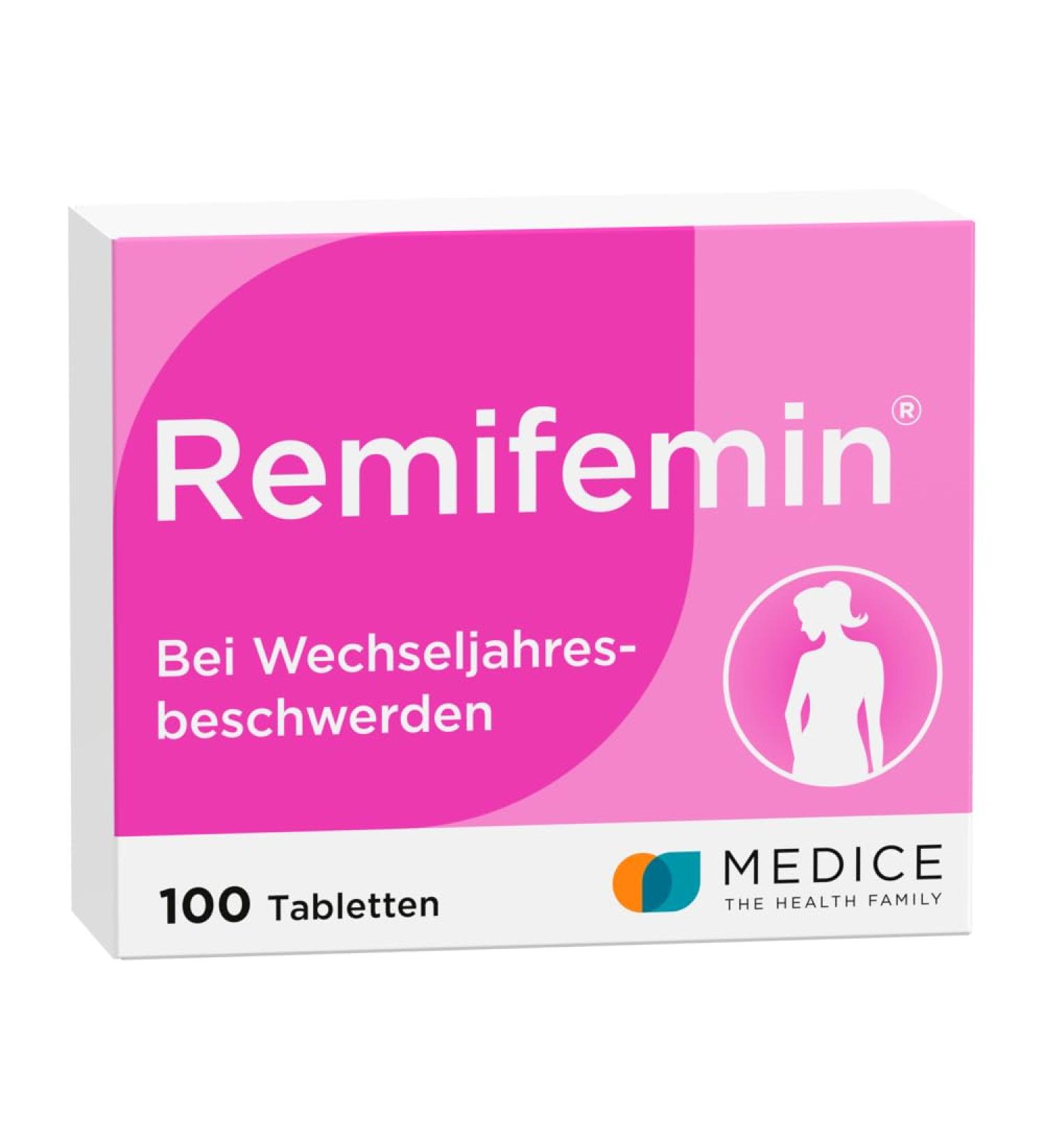 Remifemin 100 Tablets - Natural Hormone-Free Relief for Light to Medium Menopause Symptoms - 1 Pack (100 Tablets) - International Shipping Available - Buy Online on GoSupps.com