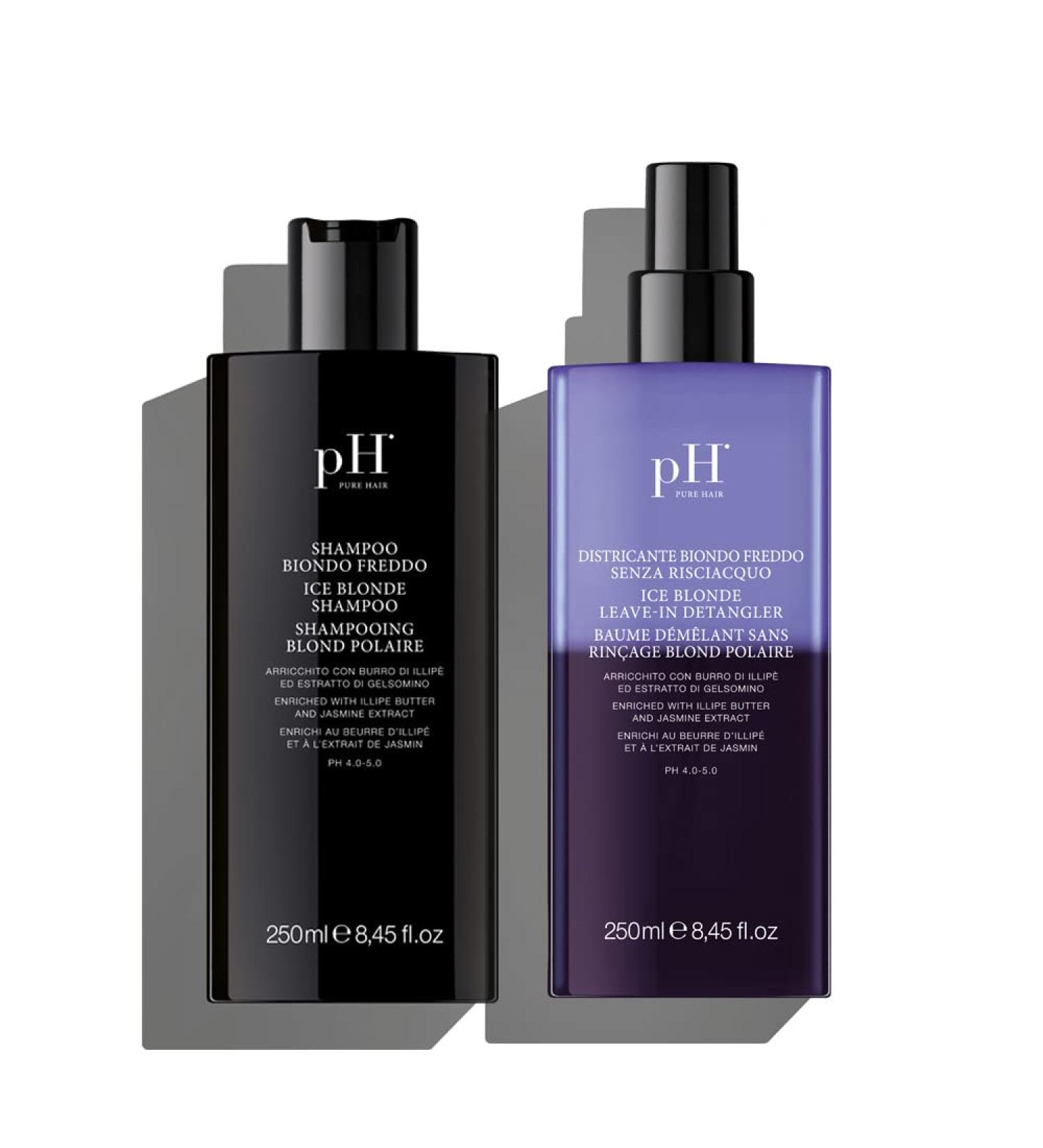 pH Labs Ice Blonde Shampoo & Leave-In Detangler Spray | Moisturizing Hair Care for Blonde Hair with Illipe Butter & Jasmine Extract - 8.45 oz - Buy Online on GoSupps.com