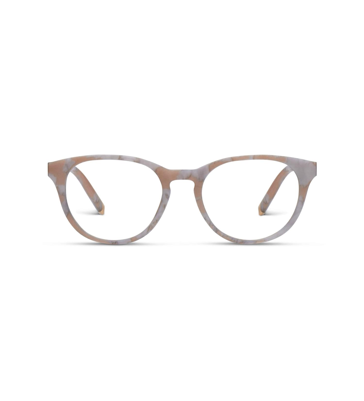 Peepers Canyon Round Blue Light Blocking Reading Glasses - Tan Marble 49 + 2.25 | International Shipping - Buy Online on GoSupps.com