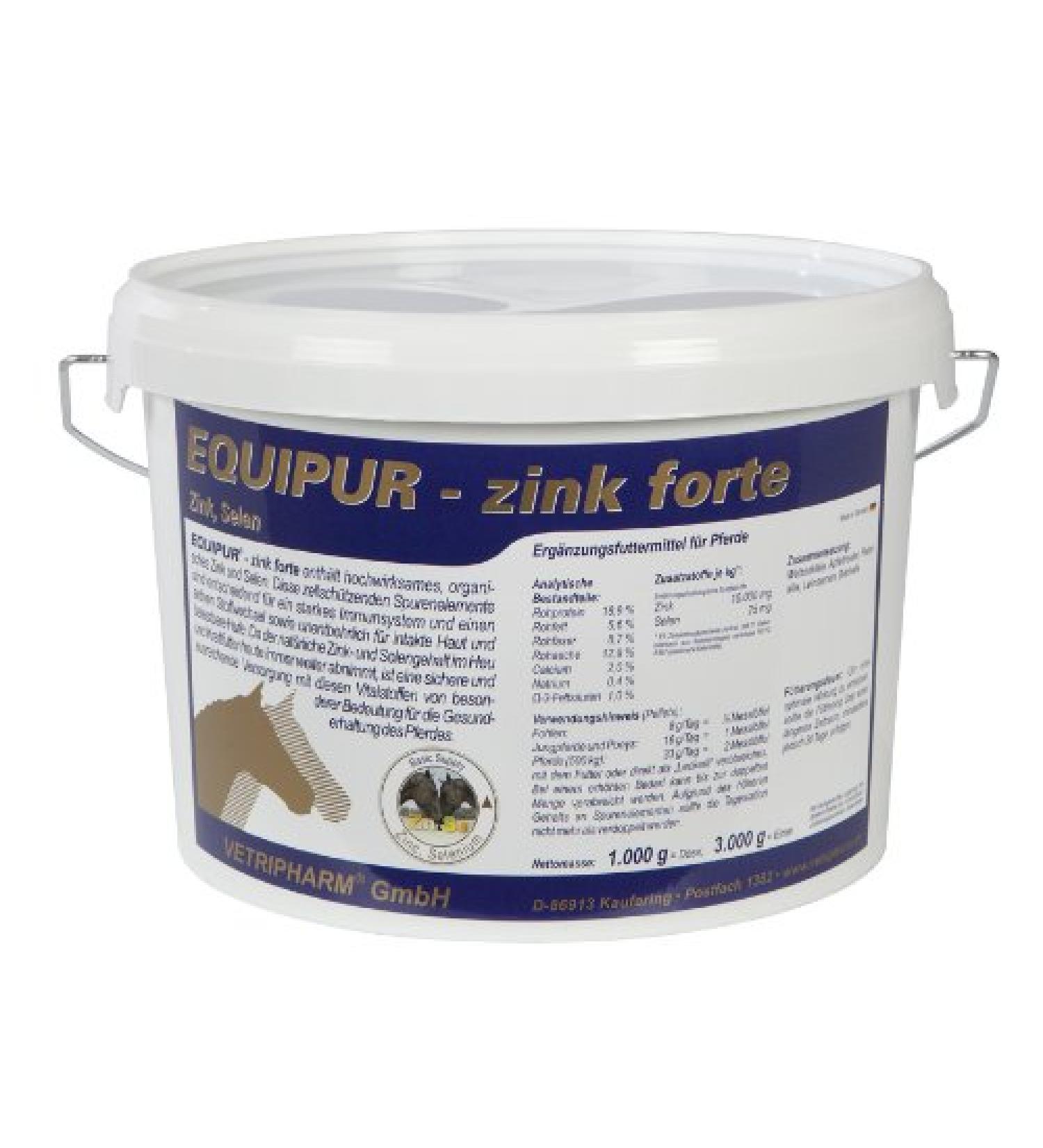 Equipur Zink forte P supplementary feed for horses with zinc deficiency 3kg