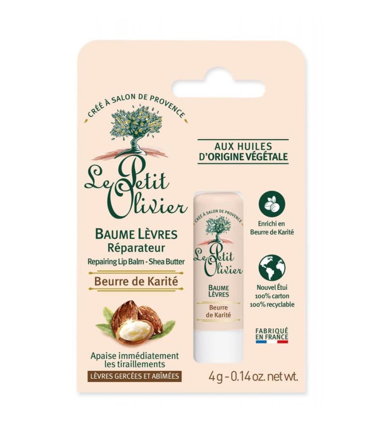 LE PETIT OLIVIER - Shea Butter Repairing Lip Balm 4G - Pack of 4 - Sold in Packs - Buy Online on GoSupps.com