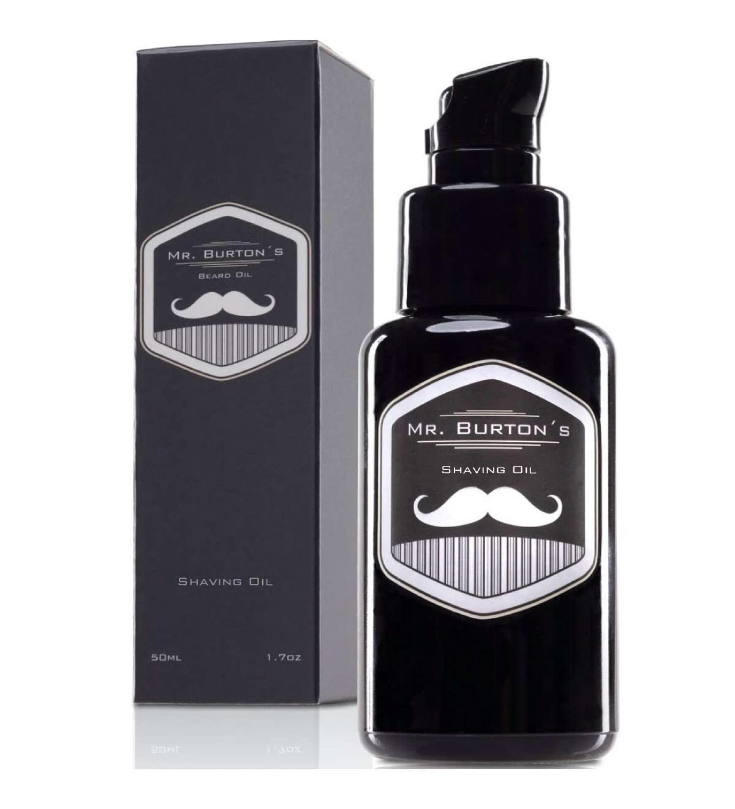 Mr. Burtons Shaving Oil 50ml - Gentle Traditional Shaving Prevents Skin Irritation Made in Germany Enriched with Argan Oil - Buy Online on GoSupps.com