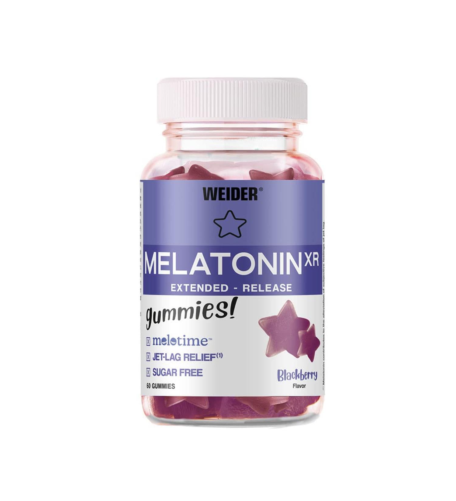 Weider Melatonin Gummies for Sleep | Time-Delayed Release Sugar-Free Blackberry Flavor | 60 Delicious Gummy Bears - Buy Online on GoSupps.com