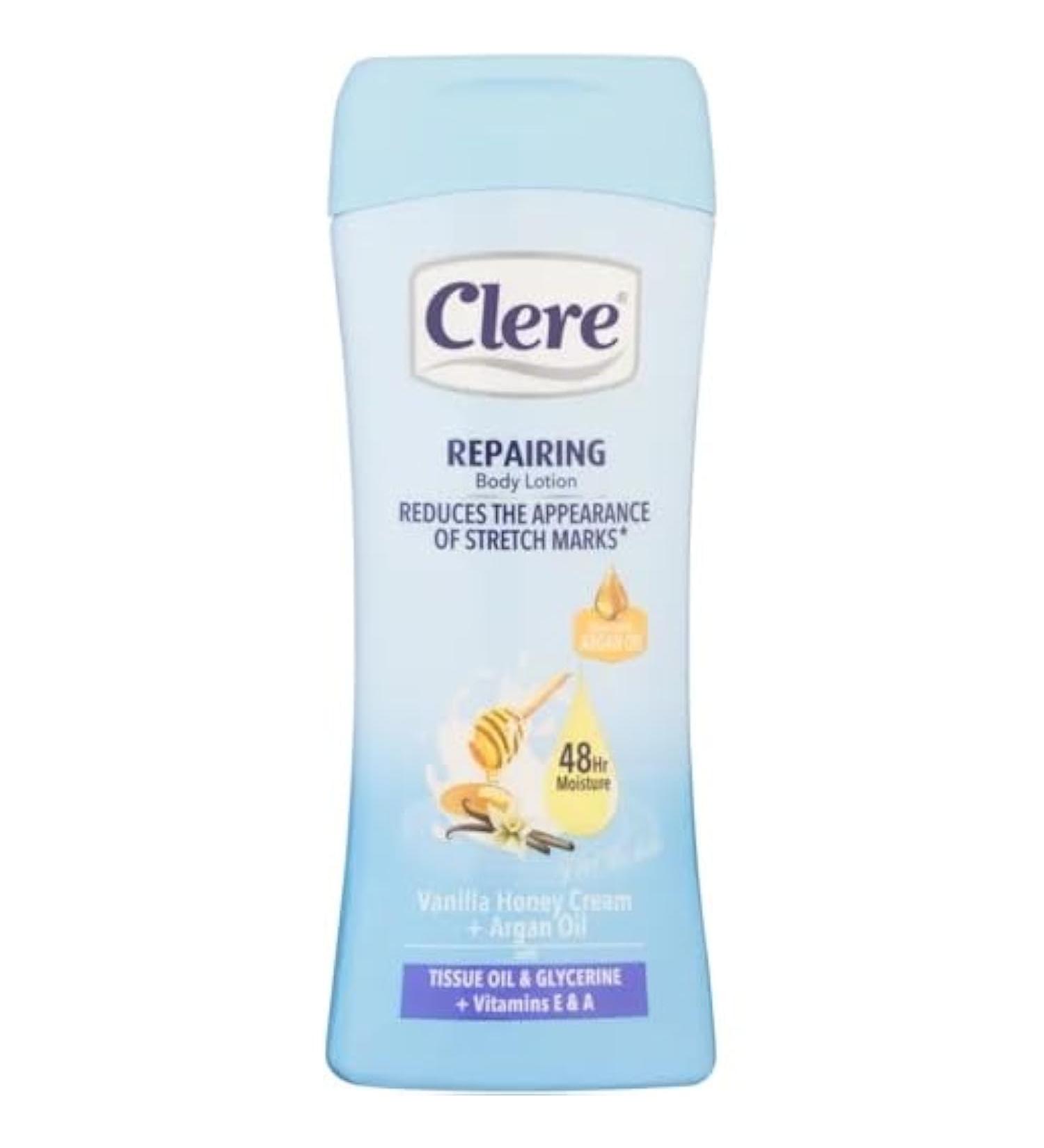 CLERE Repairing Body Lotion - Vanilla Honey Cream + Argan Oil - 400mL