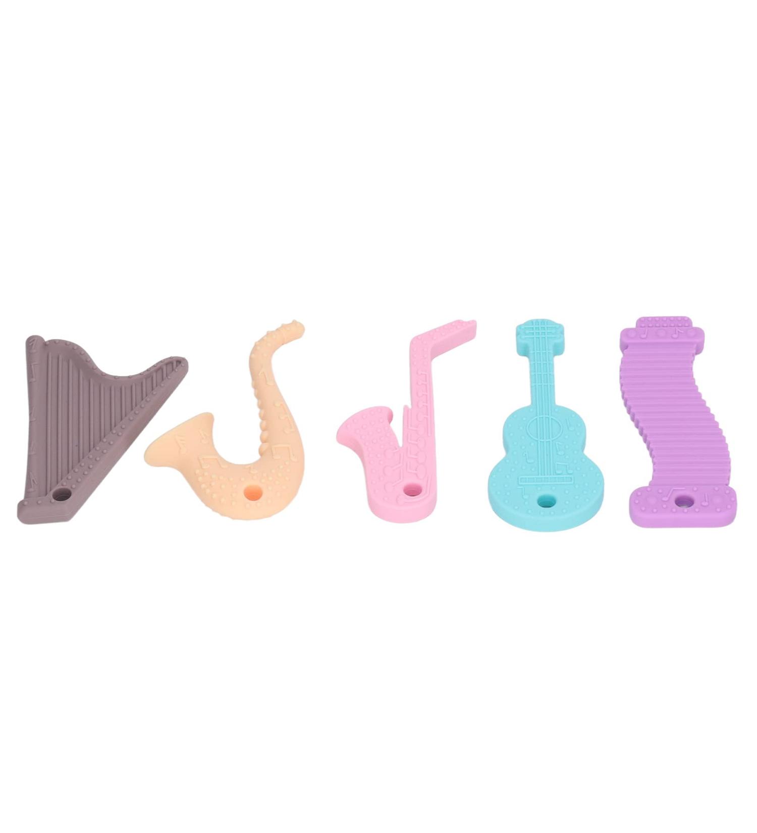 5pcs Baby Teething Toys - Food Grade Silicone Soft Instruments for Infants | Safe Chew Sticks - Buy Online on GoSupps.com
