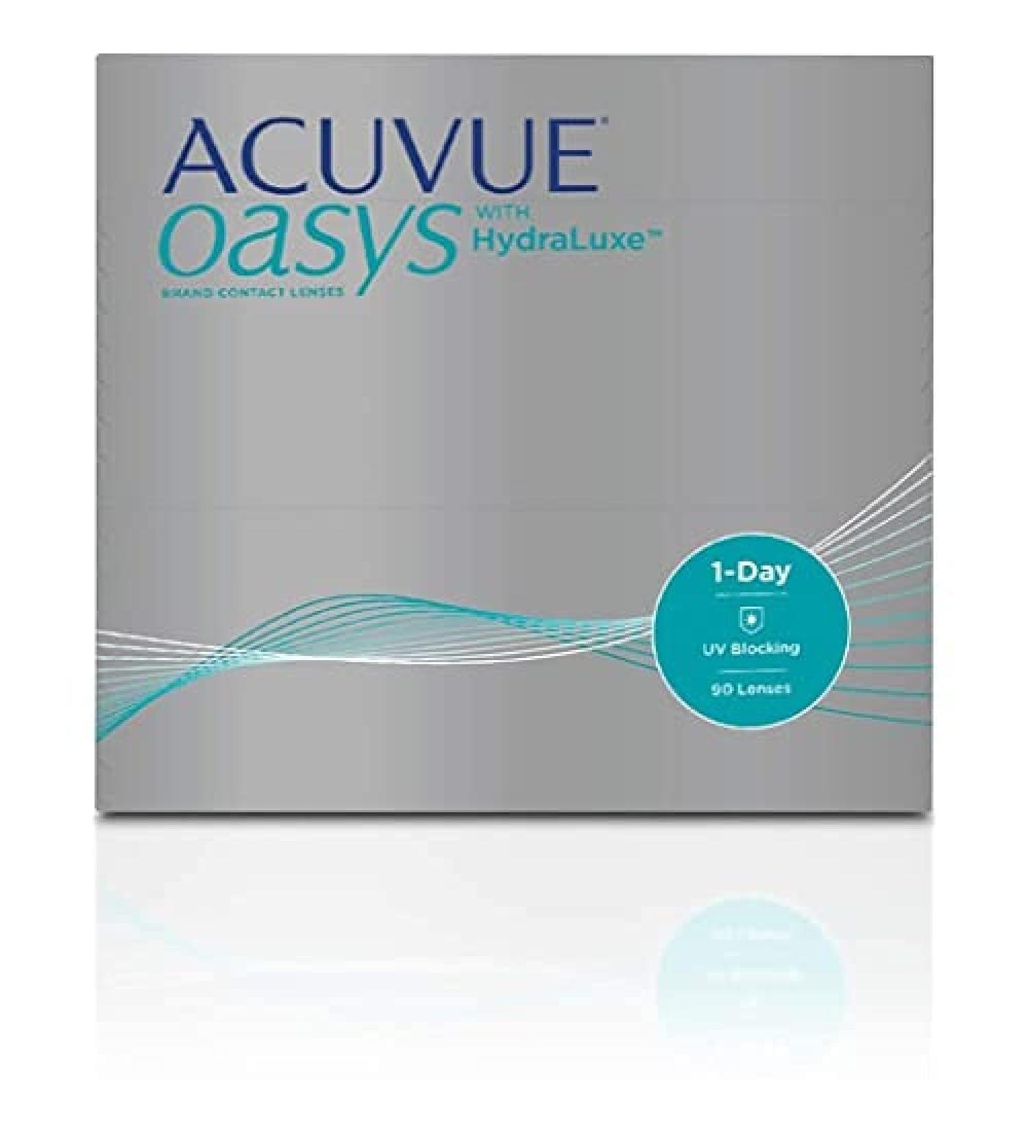 Buy Acuvue Oasys 1-Day Daily Contact Lenses - Reduce Dry Eyes UV Protection Comfortable Fit - 90 Pack -5.0 DPT BC 8.5 - Buy Online on GoSupps.com