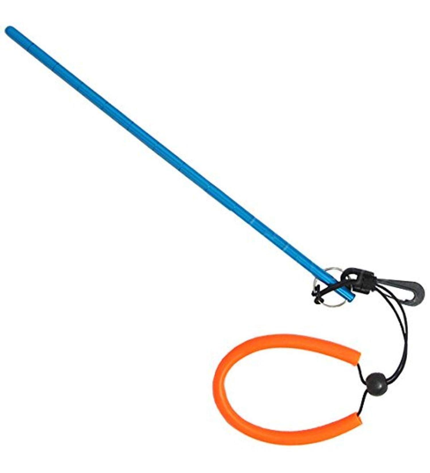 Scuba Diving 13" Aluminum Lobster Tickle Pointer Stick w/Measurement & Lanyard Blue