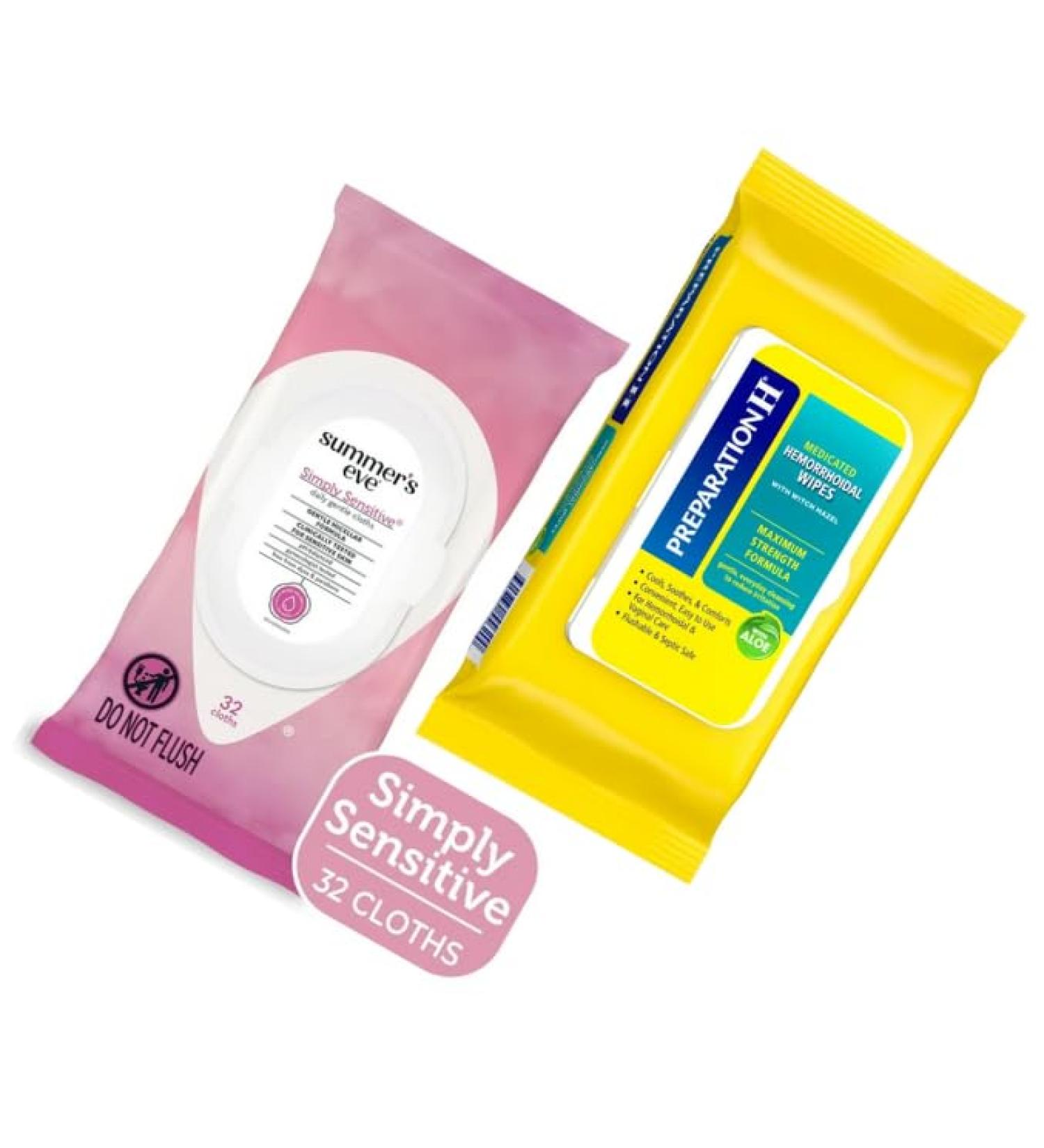 Buy Women's Intimate Cleaning Wipes Sensitive & Hemorrhoid Care Combo | International Shipping - Buy Online on GoSupps.com