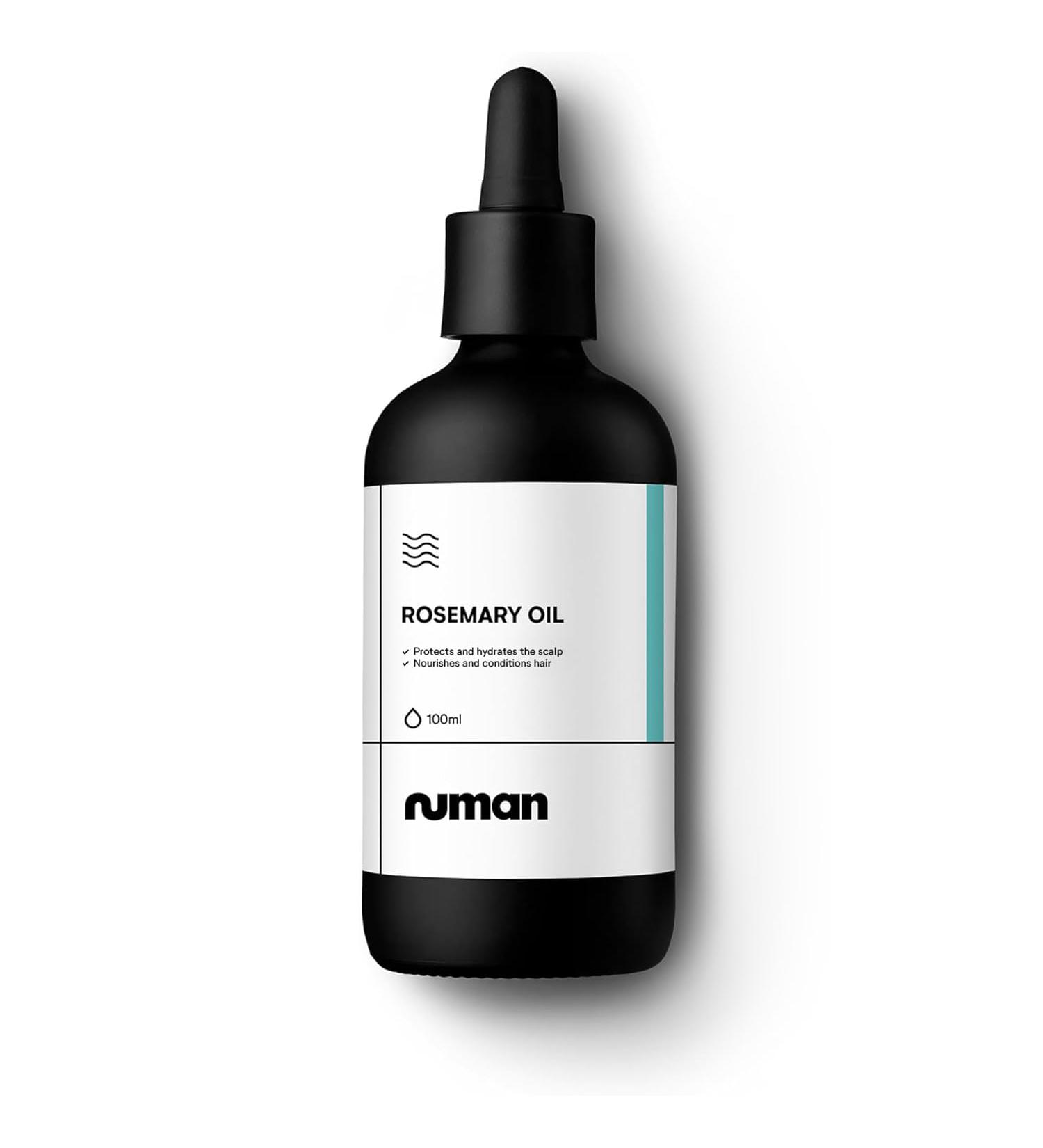 NUMAN Rosemary Hair Oil - 100% Natural Hair Care Serum for Dry Damaged Hair - Contains Argan Oil Sweet Almond Oil Flaxseed Oil Castor Seed Oil Avocado Oil & Rosemary Leaf Oil - Buy Online on GoSupps.com