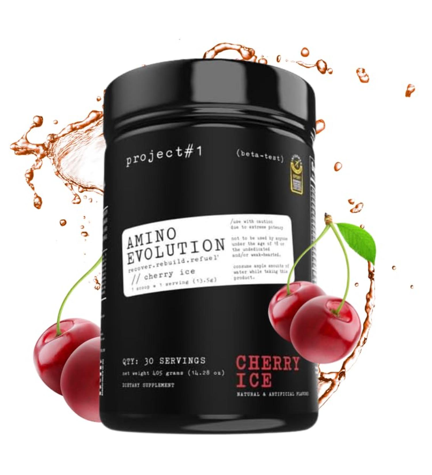 Project #1 AminoEVolution: Muscle Support & Recovery | BCAA's EAA's Electrolytes Powder | Keto-Friendly Energy Boost | Pre Workout for Men & Women | 30 Servings - Cherry Ice | Amino Acids - Buy Online on GoSupps.com