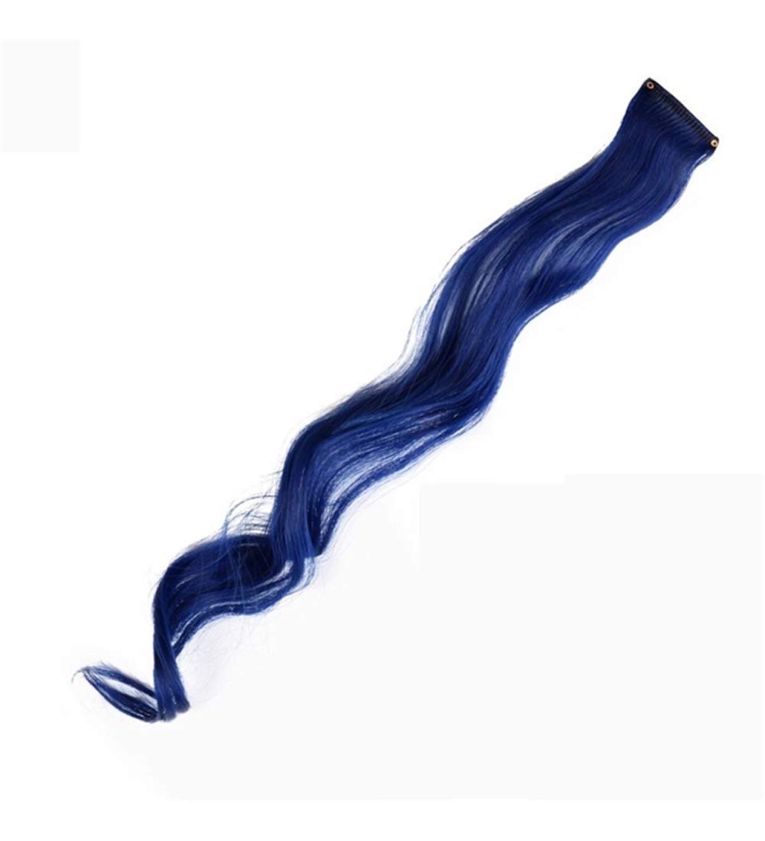 18 Inch Curly Hair Clip - Colorful Pink & Blue Synthetic Wig for Girls | Natural Long Hair Extension Q21 - Buy Online on GoSupps.com