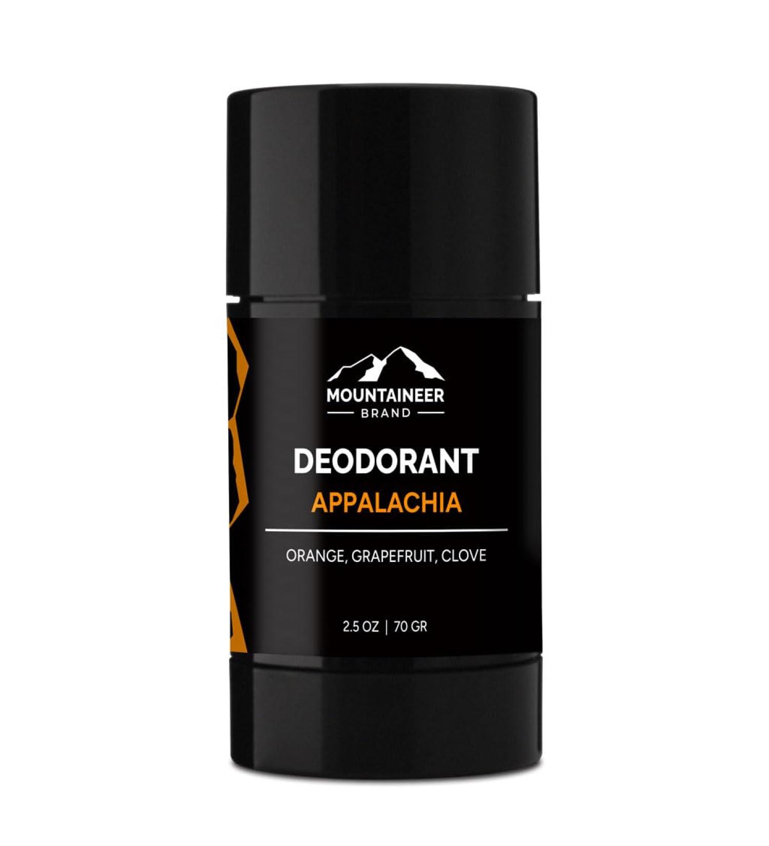 Mountaineer Brand All Natural Deodorant for Men and Women | Absorbent Arrowroot Powder and Dead Sea Salt | Sensitive Skin Odor Protection | Aluminum & Baking Soda Free | Appalachia 2.5oz