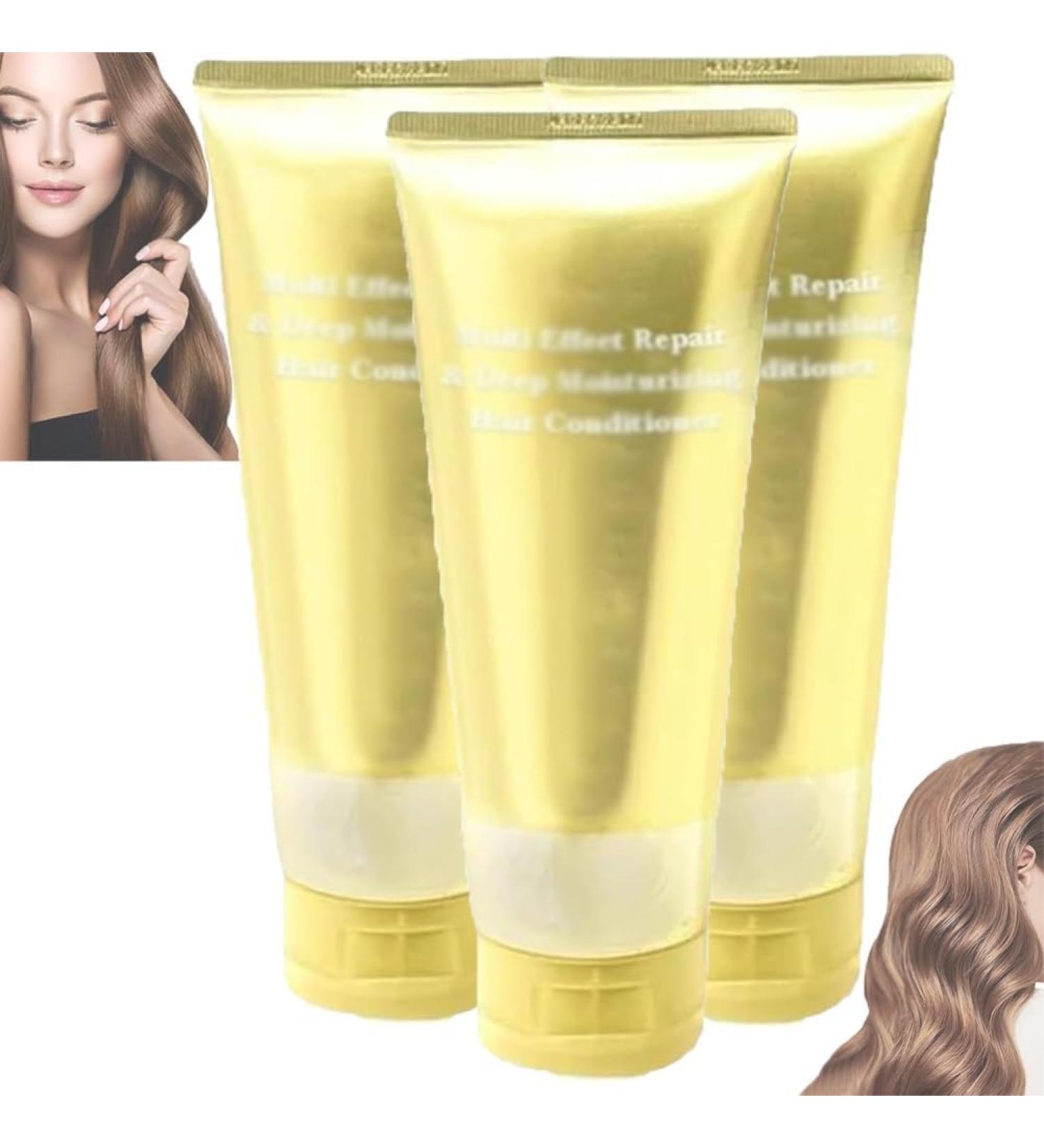 Multi-Effect Repair & Deep Moisturizing Hair Conditioner Repair Hair Mask Deep Conditioner Protein Treatment for Dry Damaged Hair- Conditioning Moisturizer for Curly Bleached Frizzy Hair (3 Pcs) - Buy Online on GoSupps.com
