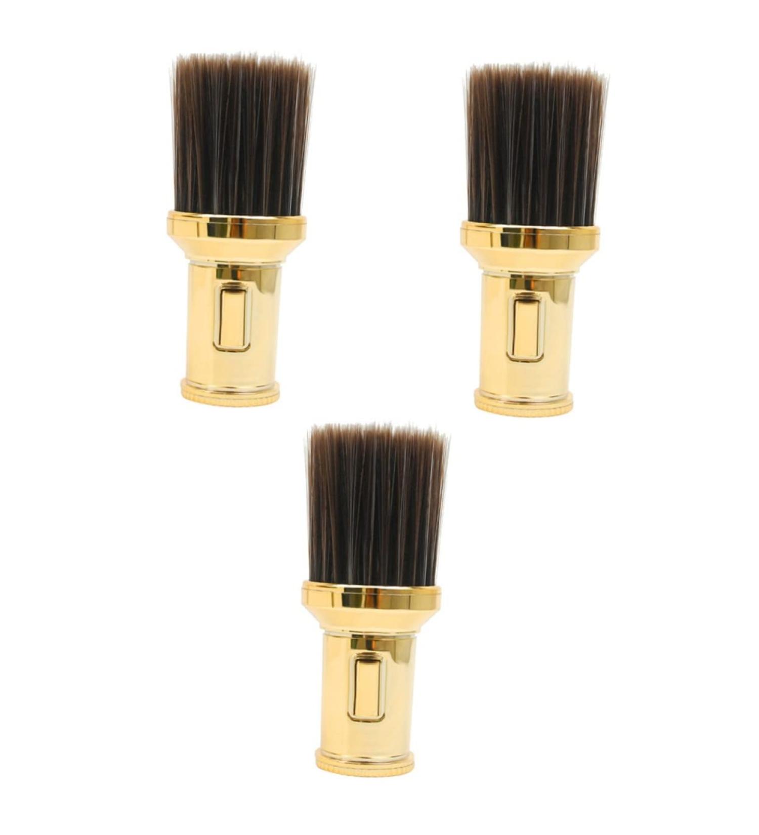 Frcolor 3-Set Powder Brush for Hairdressing - Retractable Make-up Brush for Loose Powder - Gold Design - Perfect for Body and Face - Buy Online on GoSupps.com