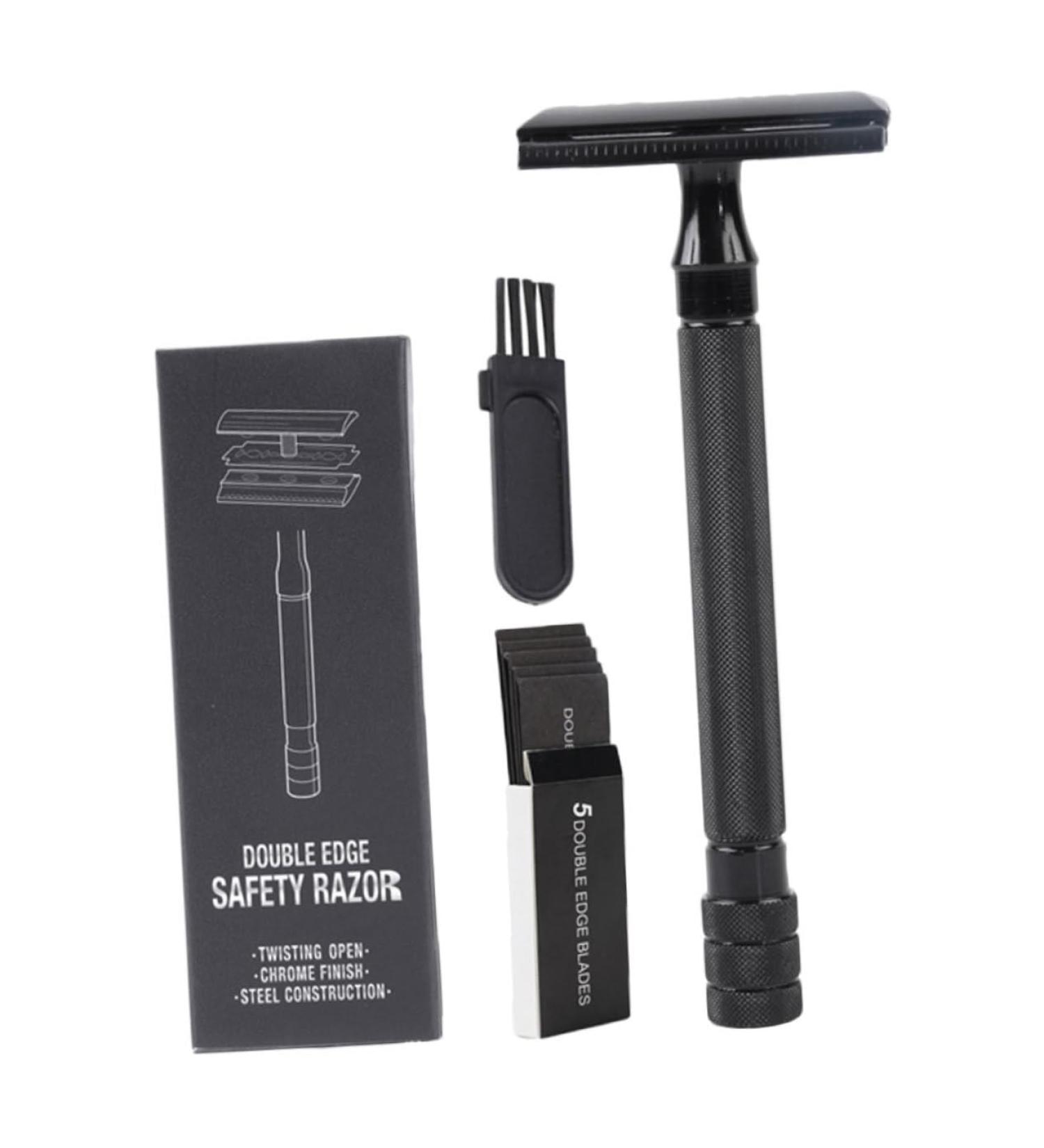 FOMIYES Manual Shaver & Nose Hair Trimmer Set - Double Edge Reusable Metal Razors for Face & Beard Grooming - Buy Online on GoSupps.com