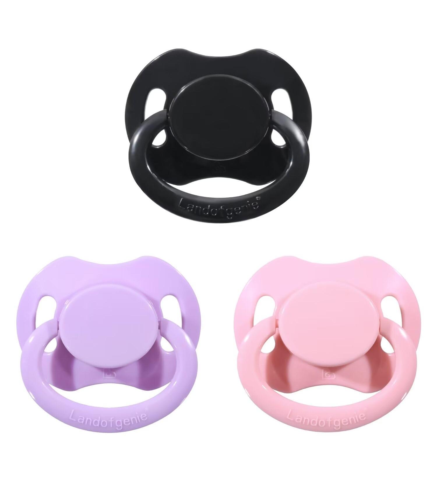 Landofgenie Adult Size Pacifier - Large Teat Shield 3pcs Set in Black Pink Purple | Bone Shape - Perfect for Adults - Buy Online on GoSupps.com