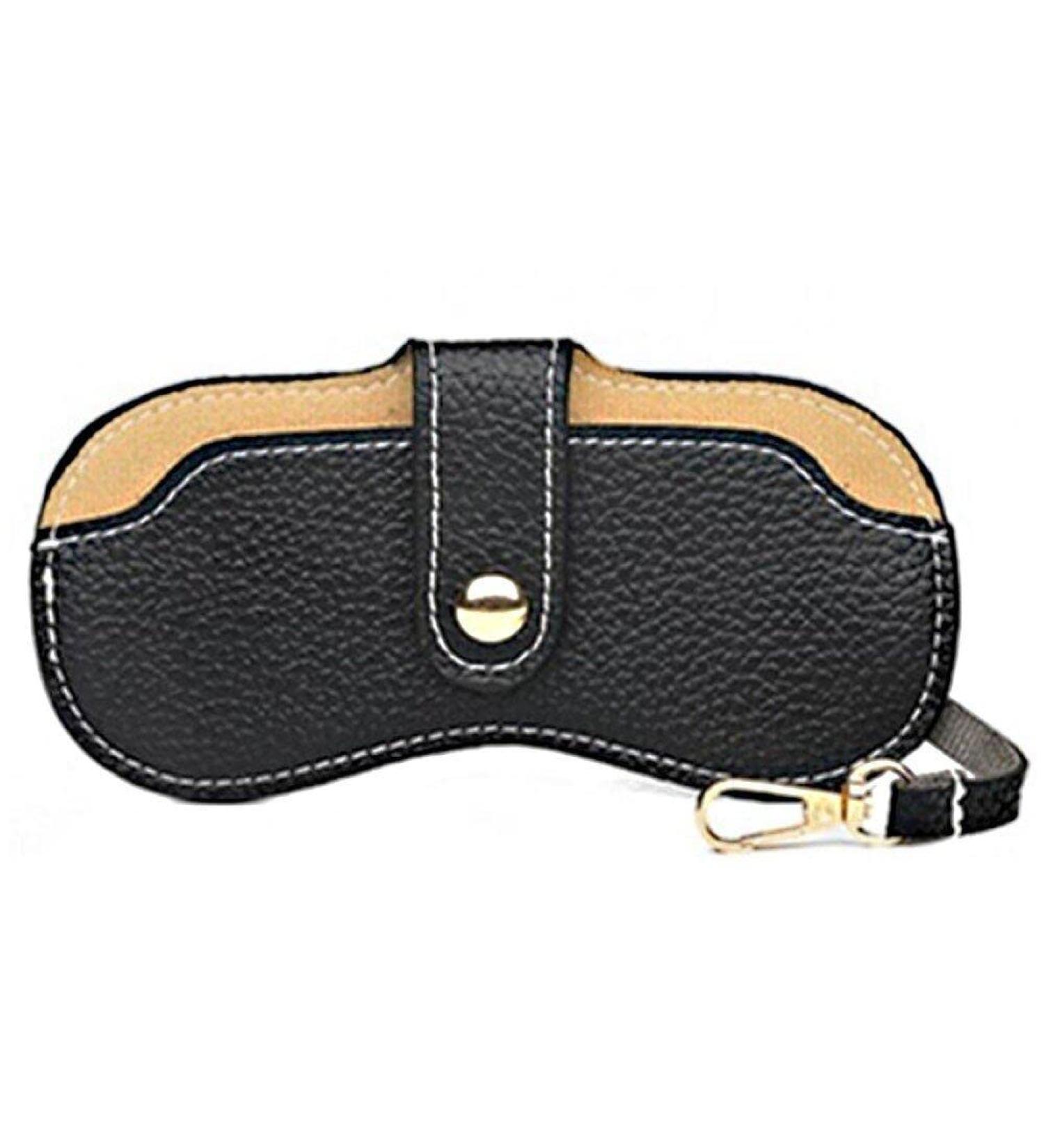Vintage Leather Eyeglasses Case | Portable Slim Sunglasses Pouch | Soft Glasses Bag for Women & Men - Black - Buy Online on GoSupps.com